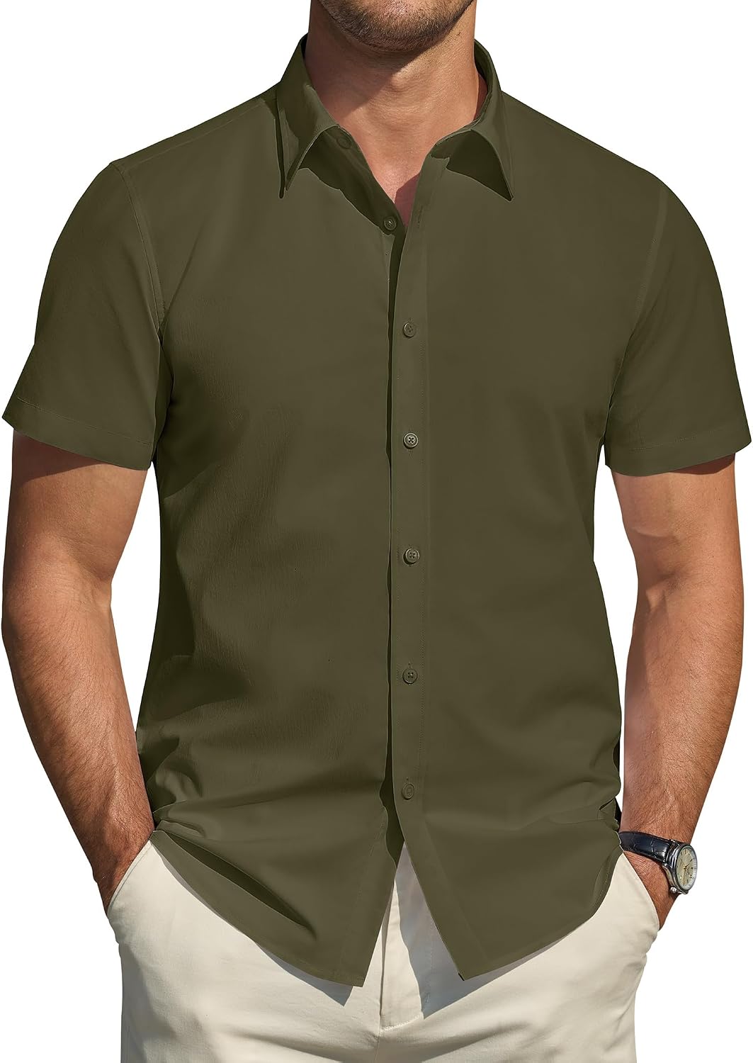 Thumbnail 6 de J.VER Men's Short Sleeve Stretch Dress Shirt