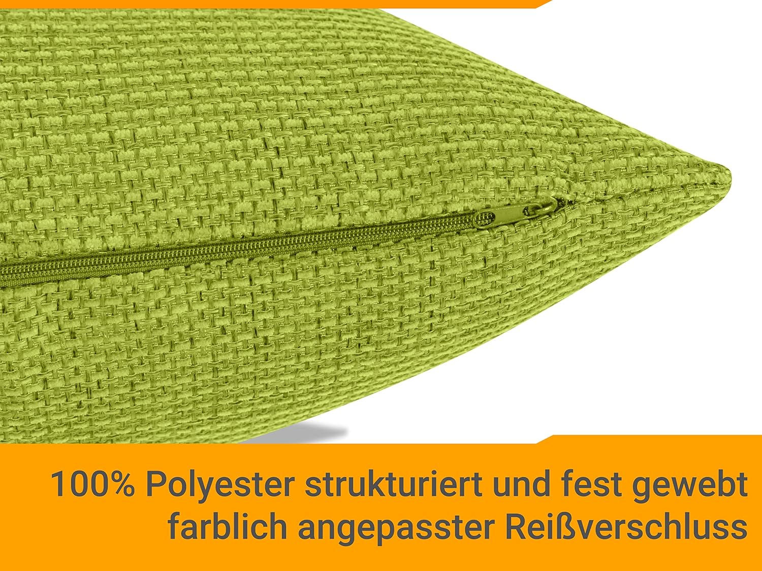 Detalle 2 de Lot de 2 Housses de Coussin 40x40 cm Vert Clair – Tissage texturé et style raffiné