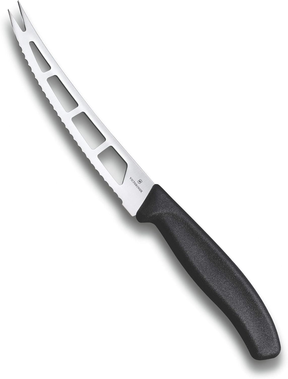 Detalle de Victorinox Swiss Classic, coltello da burro con lama seghettata e punta a forchetta, lavabile in lavastoviglie, nero