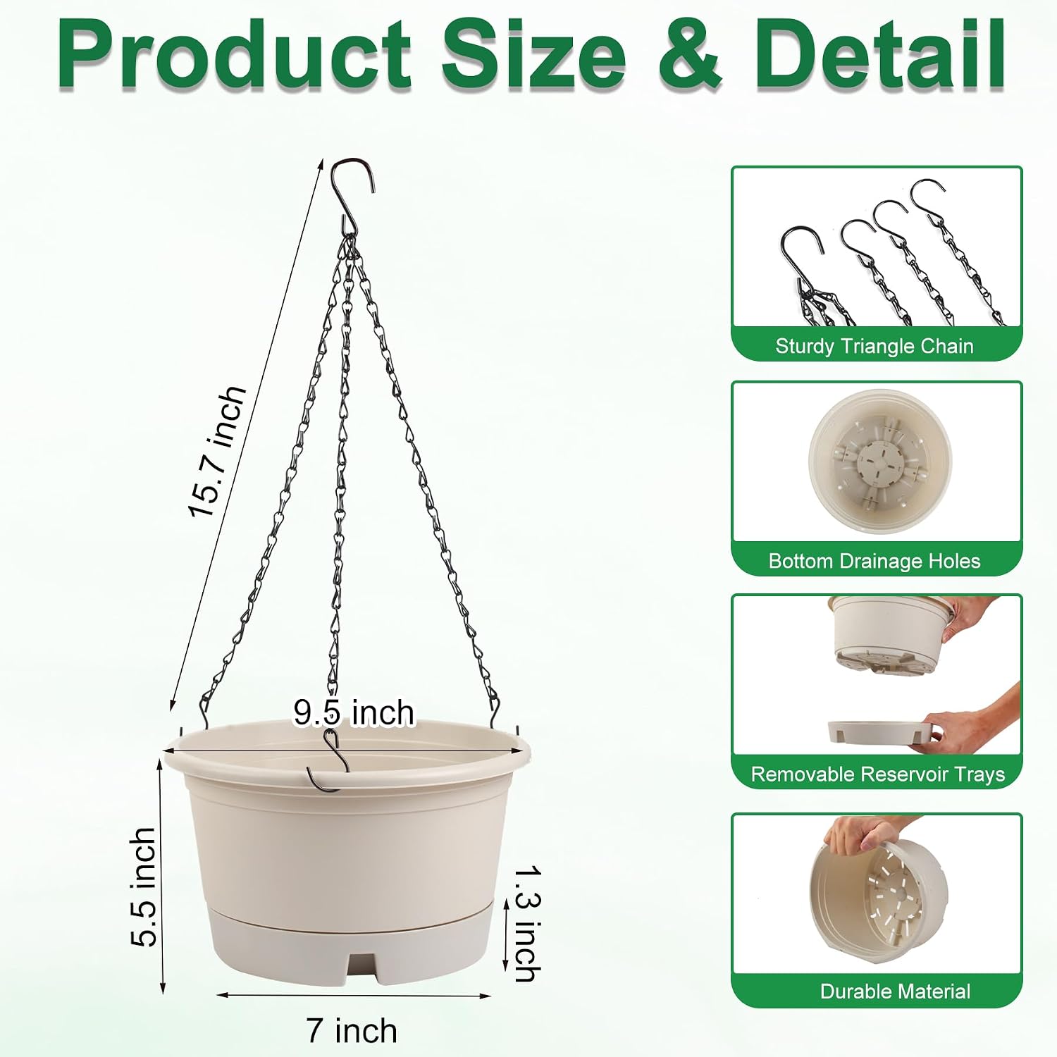 Thumbnail 1 de Svxtoby Hanging Planters, 10-Inch