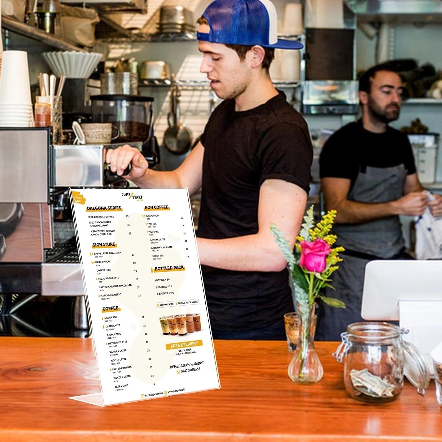 Thumbnail 6 de Comzantor 6 Stück L-Form Aufsteller – transparente Acryl-Tischaufsteller für A4-Dokumente