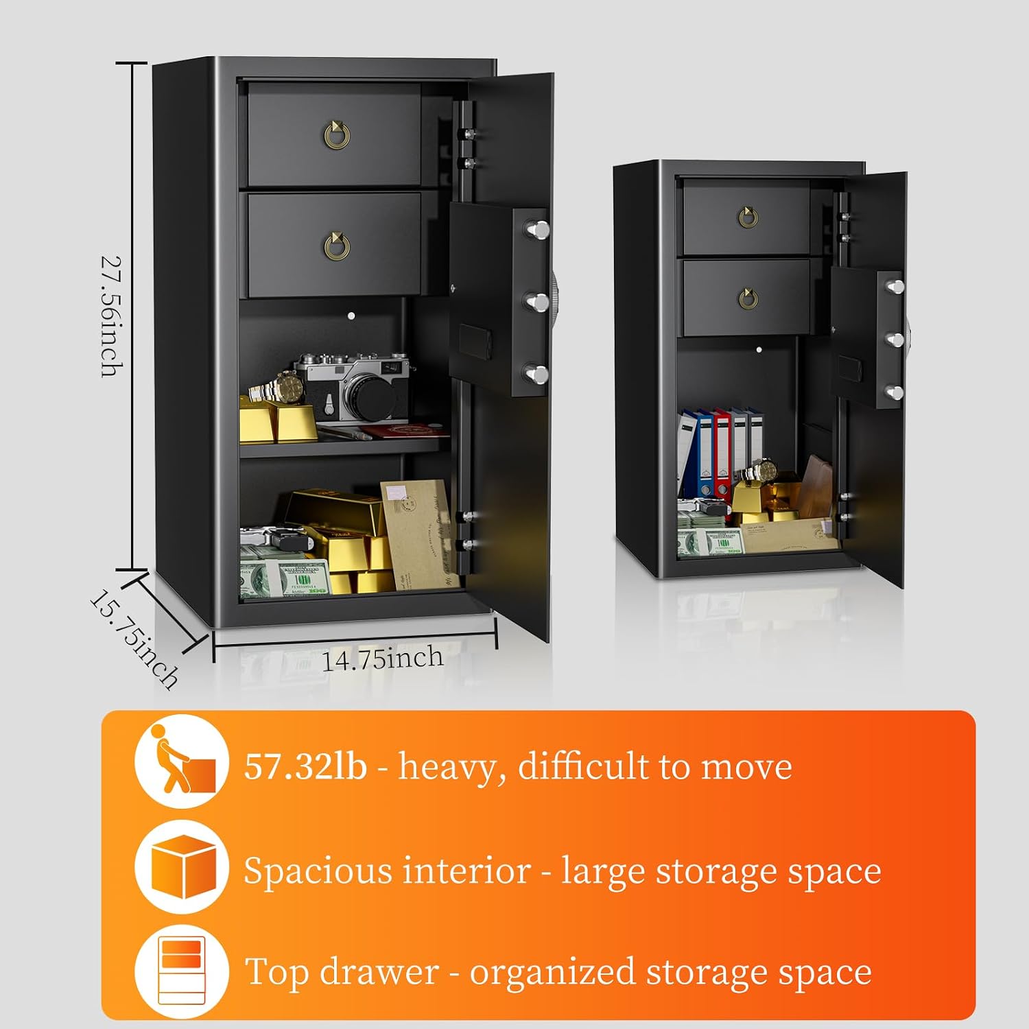 Thumbnail 2 de WASJOYE 103L Large Cabinet Safe Box with Digital Keypad Lock