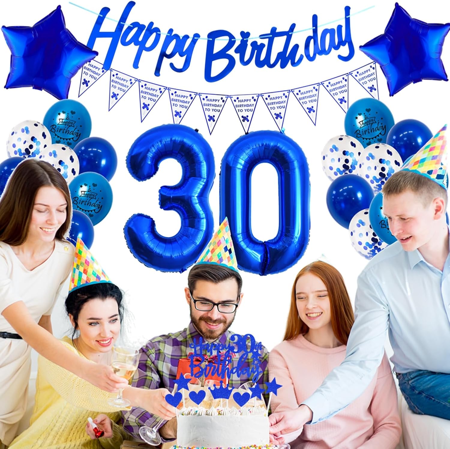 Thumbnail 6 de 70. Geburtstag Ballon Set Marineblau đ