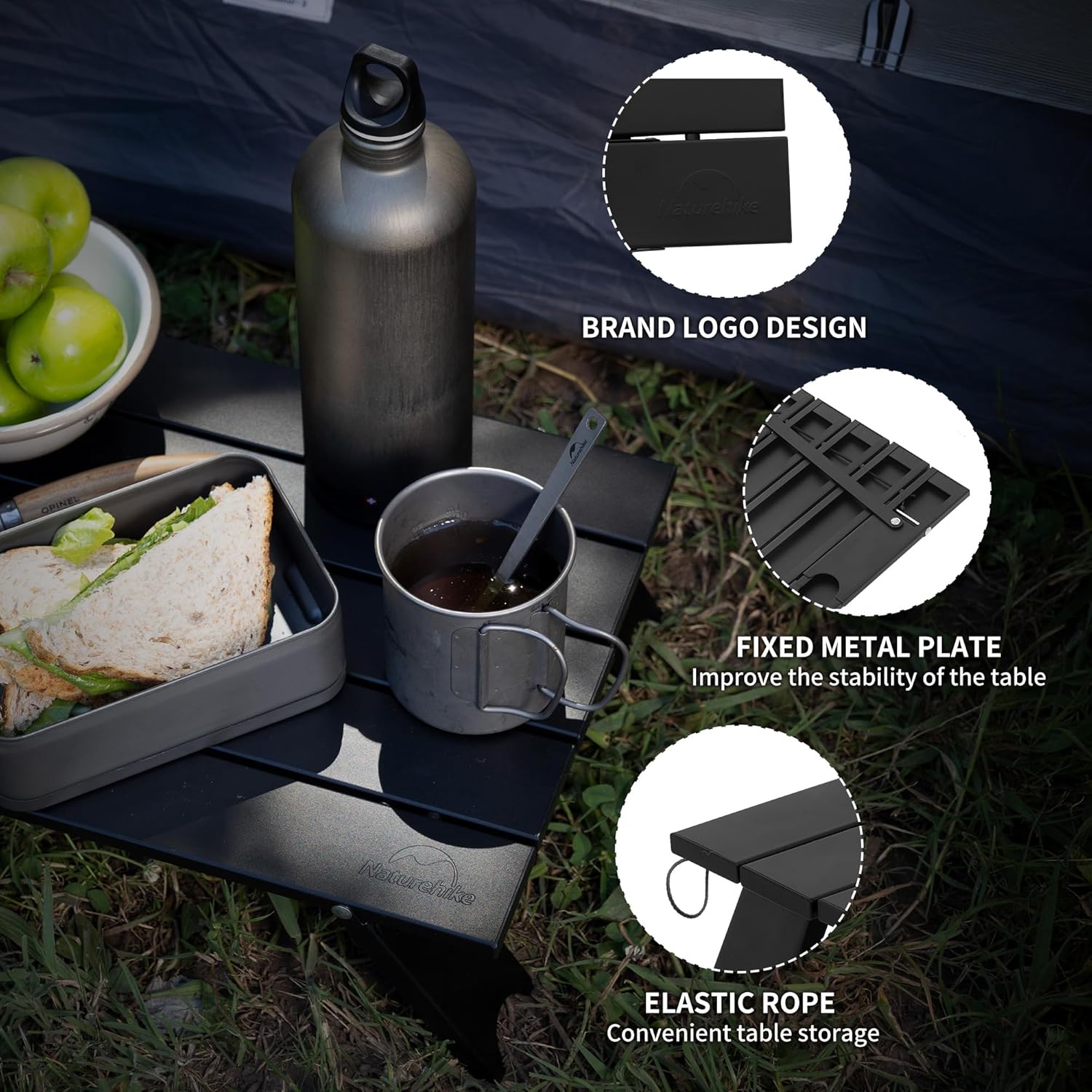 Thumbnail 6 de Naturehike Campingtisch Klapptisch 570 g – ultraleichter Aluminium Tisch für Camping, Wandern und Garten