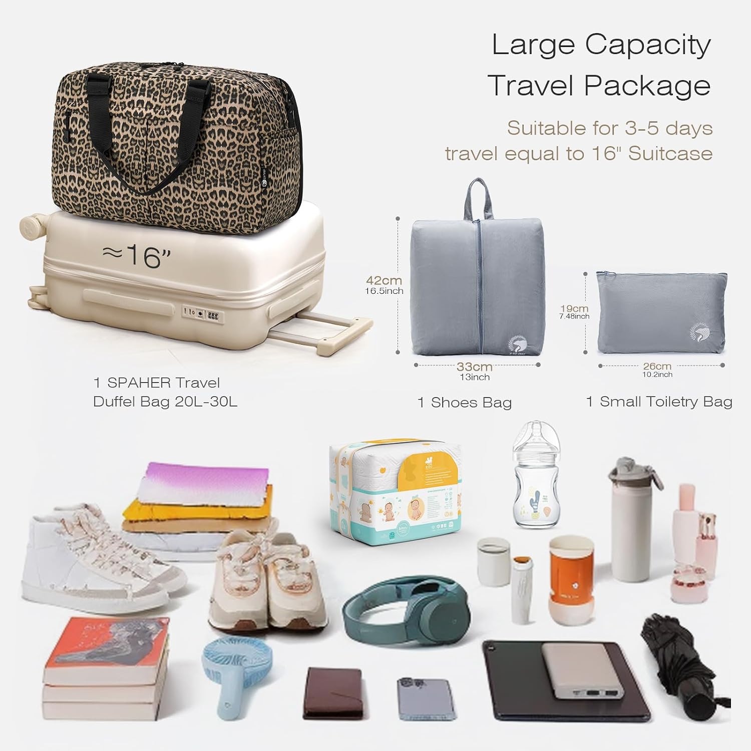 Detalle 2 de SPAHER Extensible Sac de Voyage Cabine 40x30x25 cm