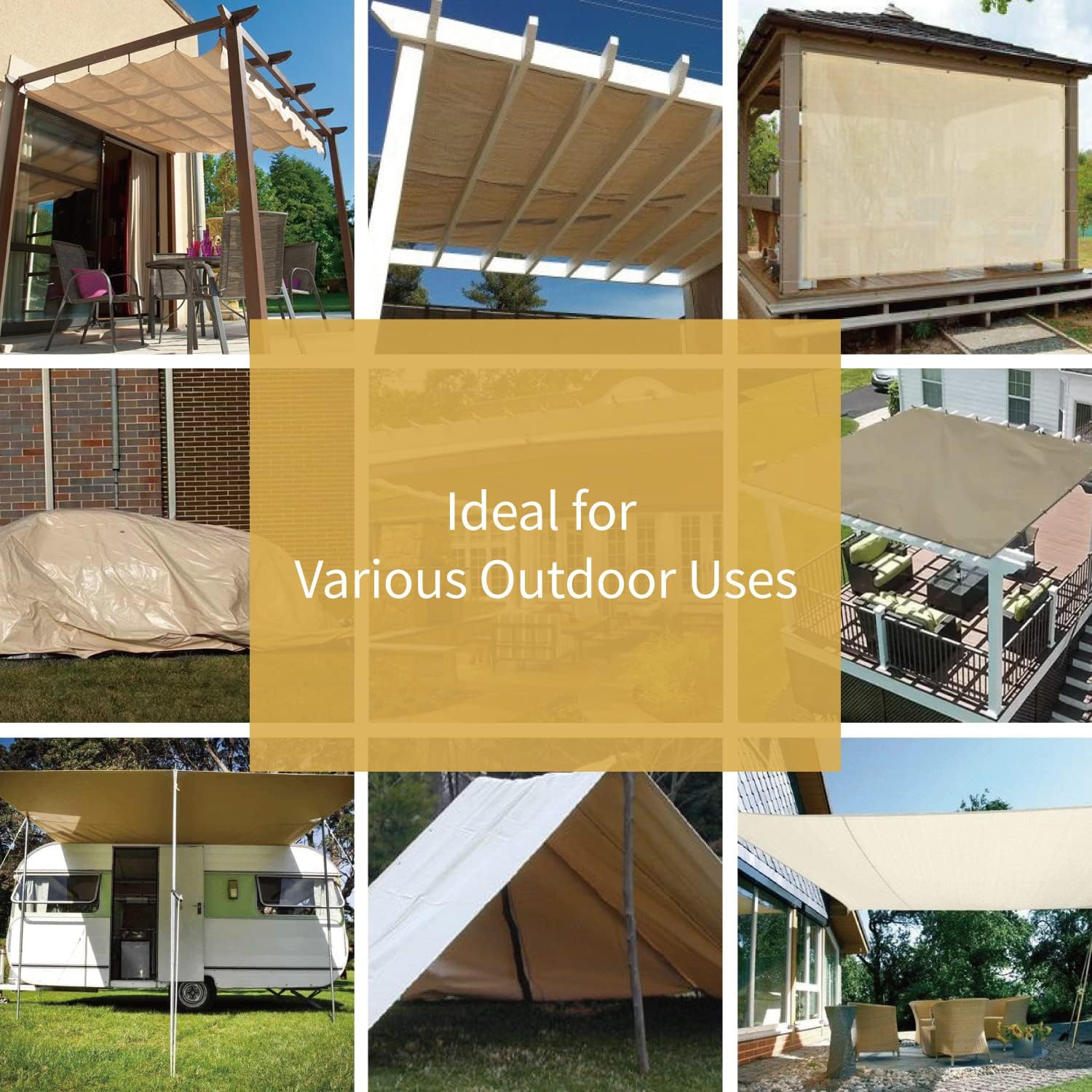 Detalle de GUARD SHIELD Beige Tarps Heavy Duty Plus+ 20x30 ft — 12mil Double-Sided Tarp with Reinforced Grommets