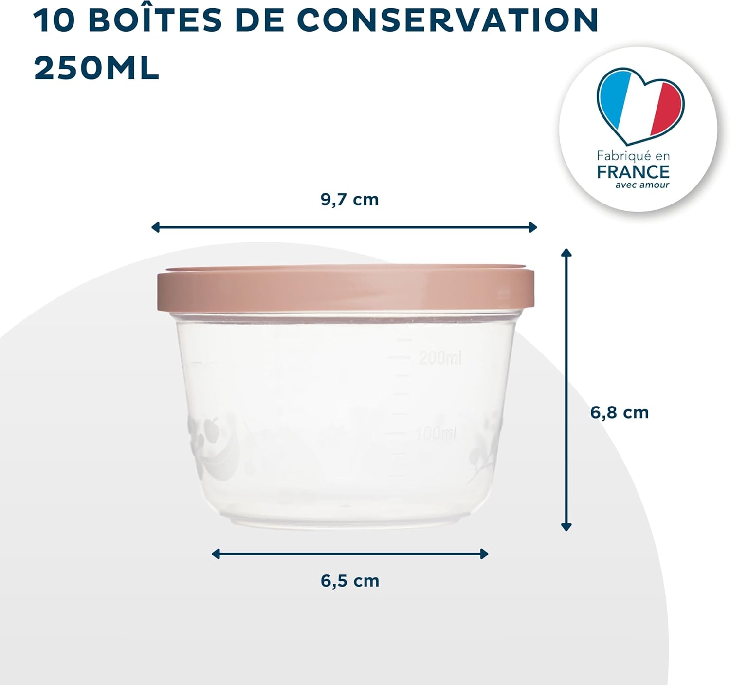 Thumbnail 4 de Thermobaby lot de 10 boîtes de conservation bébé 250 ml (compatibles micro-ondes, congélateur et lave-vaisselle) – fabriquées en France
