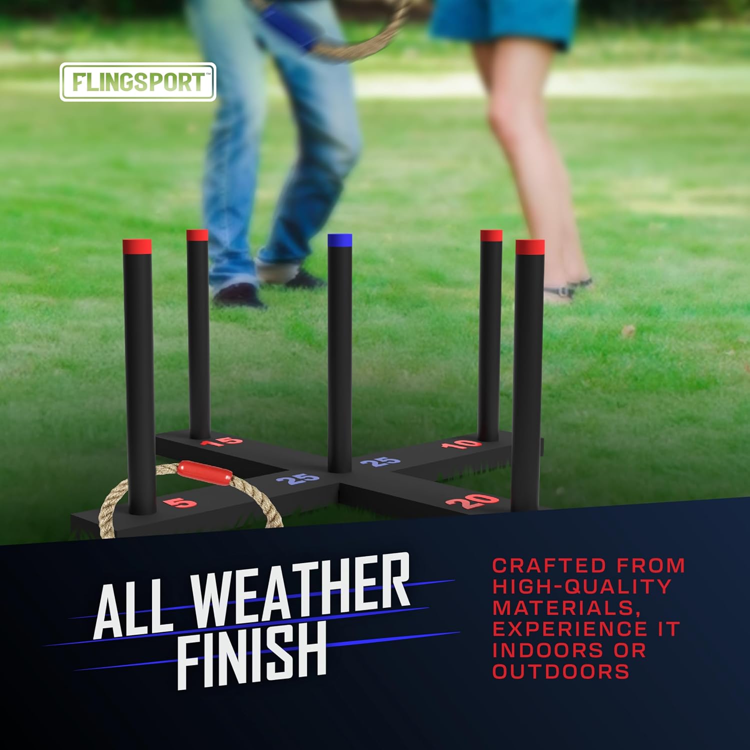 Thumbnail 2 de FLINGSPORT Ring Toss Game with 6 Rings and Case — Outdoor Family Fun