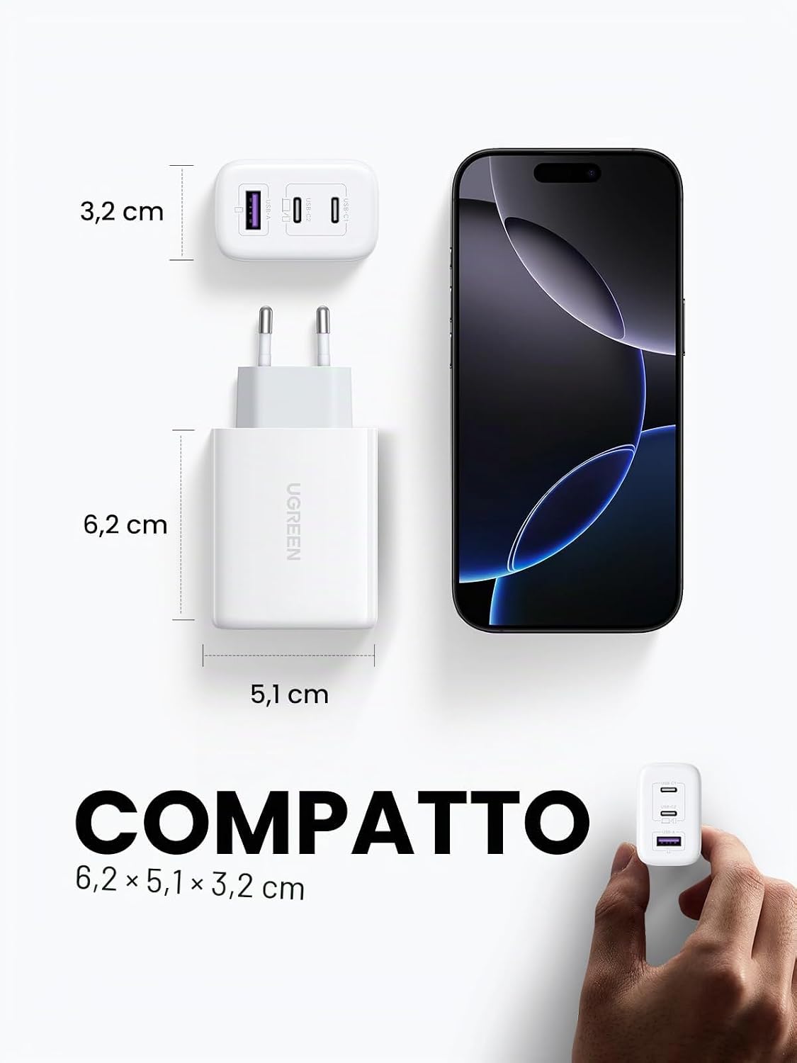 Thumbnail 3 de UGREEN Zapix caricatore USB C 65W 🔌
