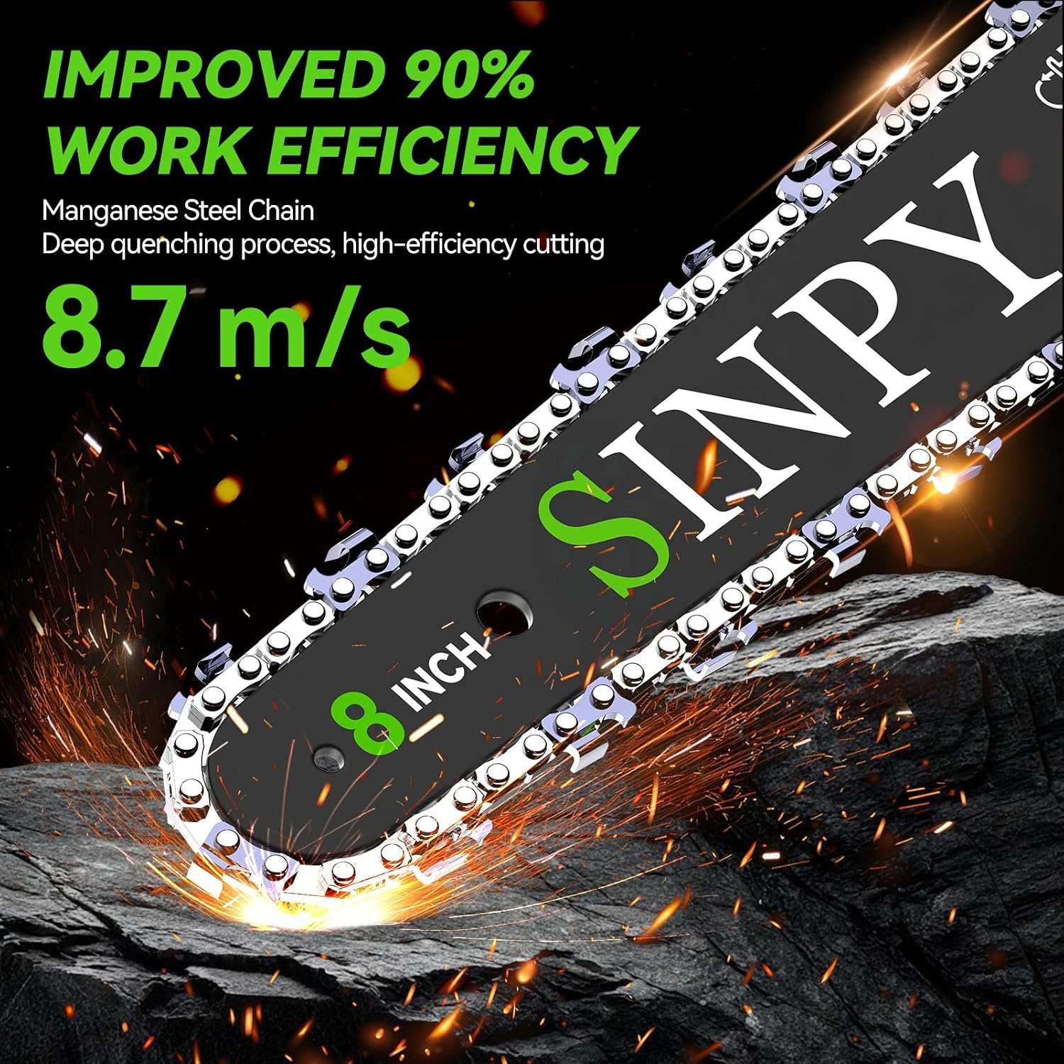 Thumbnail 6 de SINPY 8 Inch Mini Chainsaw Cordless with 2x5000mAh power for pruning