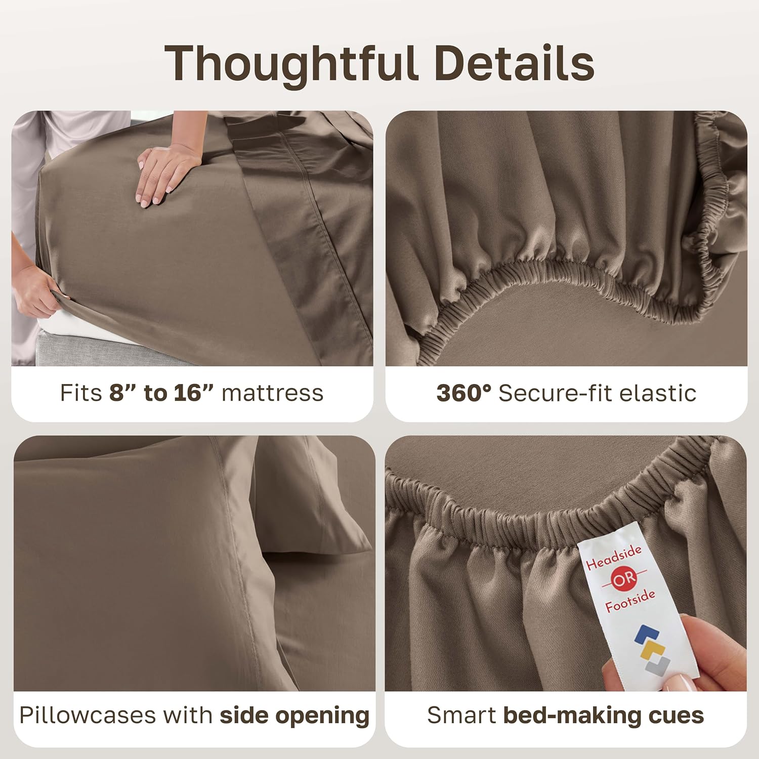 Detalle de California Design Den 840307184351 King Cotton Sateen Sheet Set, 600 Thread Count