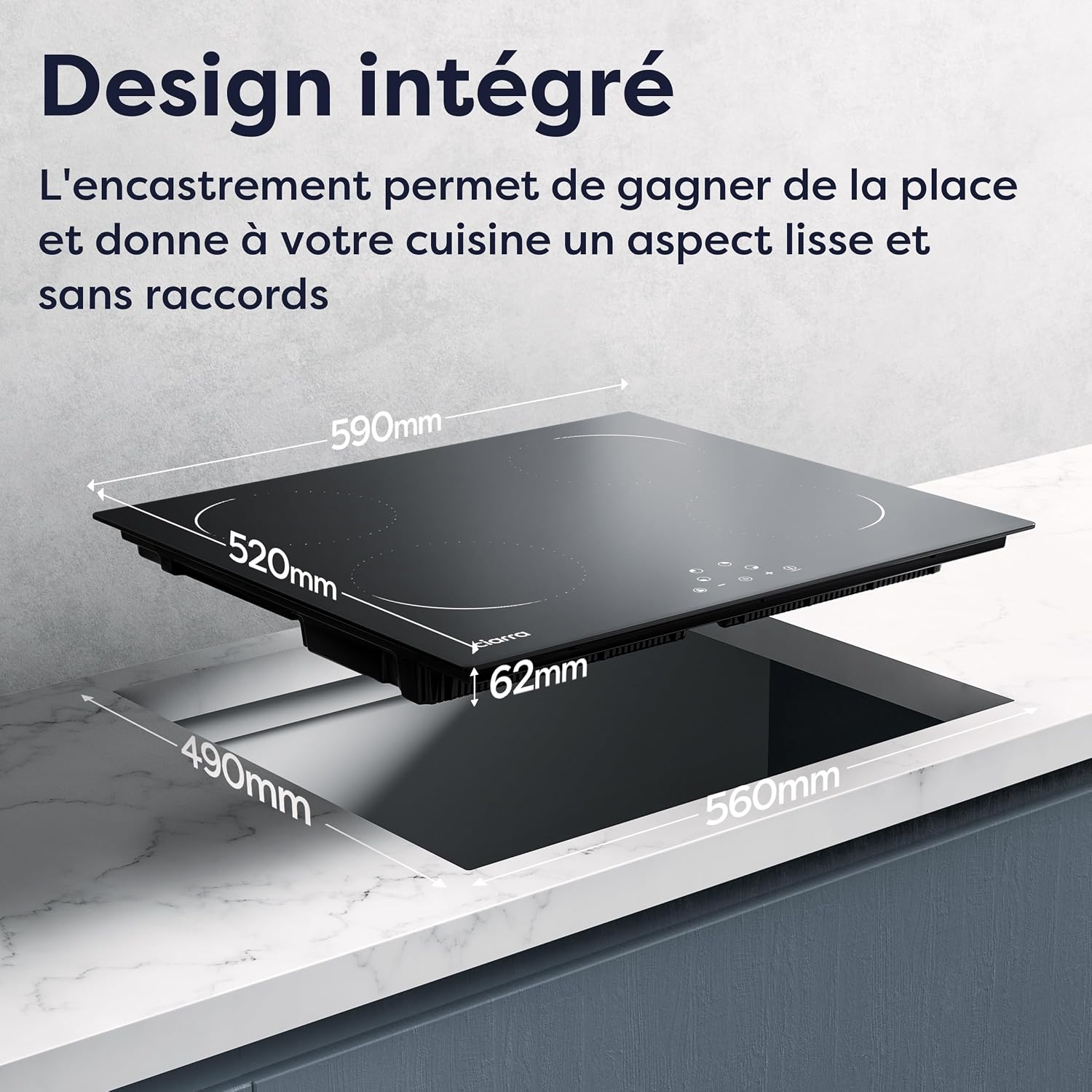 Detalle 2 de CIARRA Plaque de Cuisson à Induction 4 Foyers 6000W