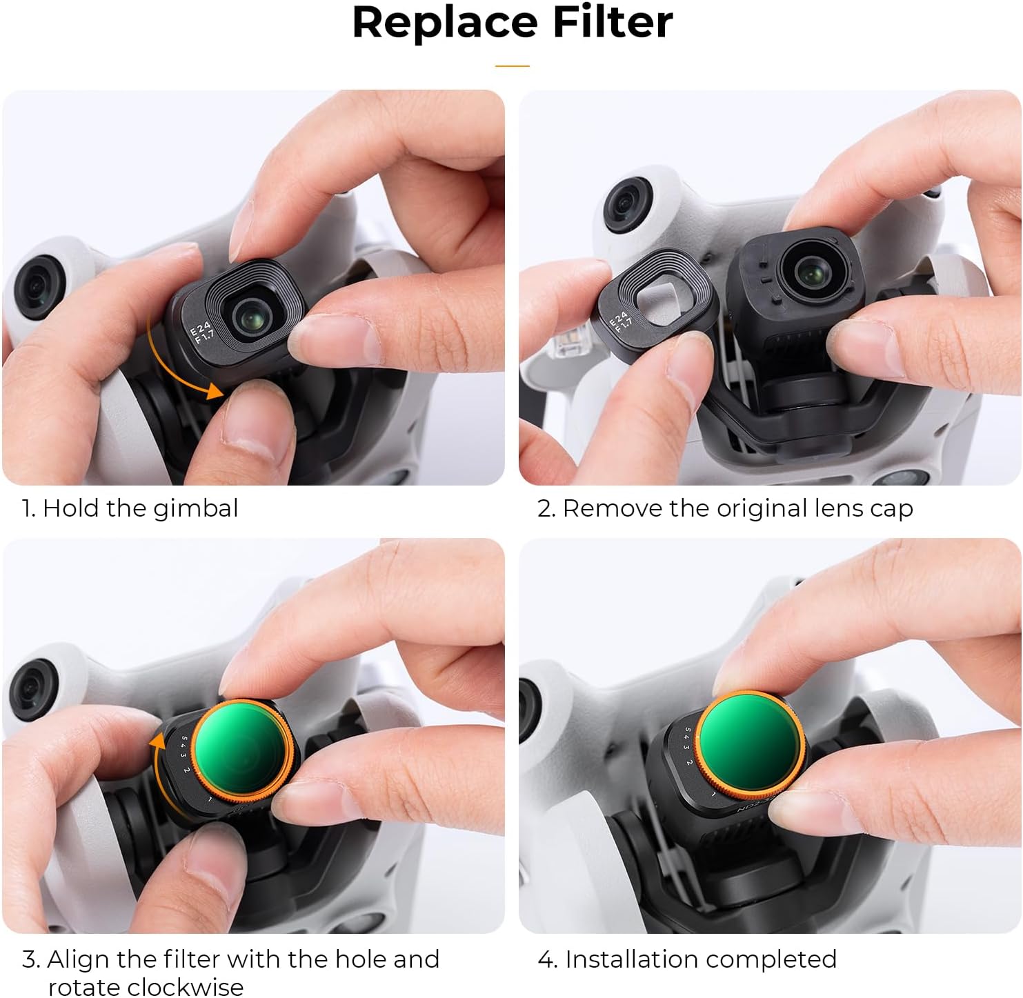 Thumbnail 5 de K&F CONCEPT Mini 4 Pro ND variabile ND2-32 (compatibile con DJI Mini 4 Pro, kit da esterni)