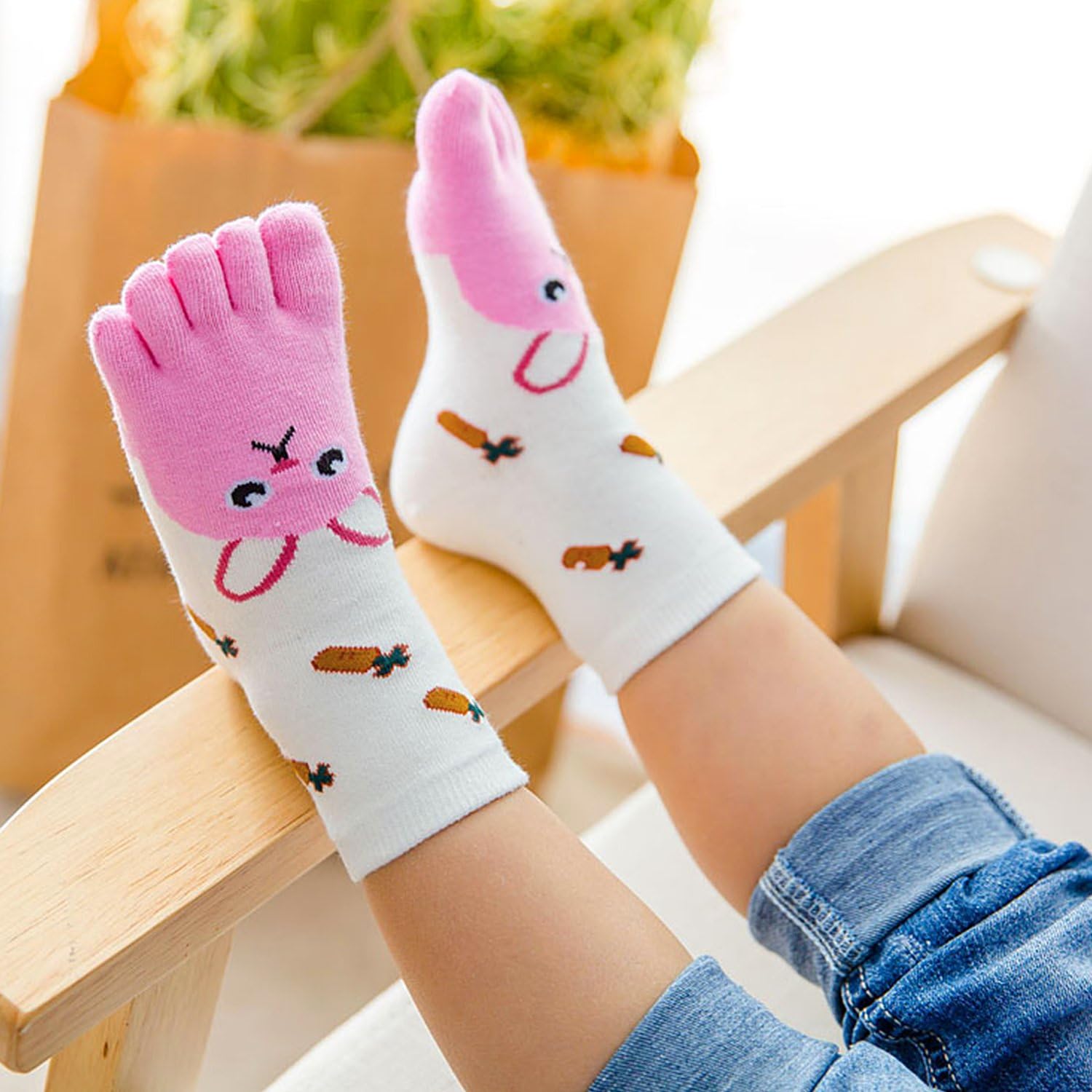 Detalle 2 de PUTUO Chaussettes à doigts enfant 3-12 ans