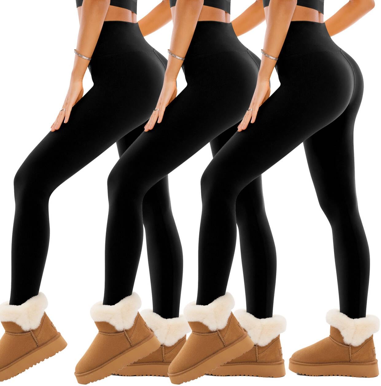 Detalle de SINOPHANT Fleece Lined Leggings High‑Waisted for Women
