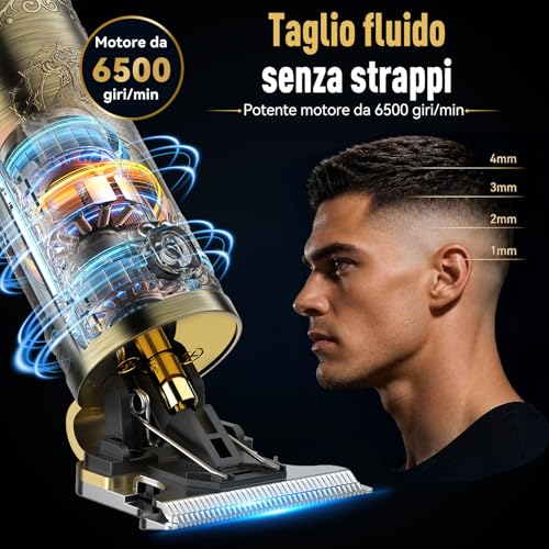 Thumbnail 4 de Solati Tagliacapelli Uomo Professionale: Rasoio elettrico con Display LED, Regolabarba e Kit Rifinitore