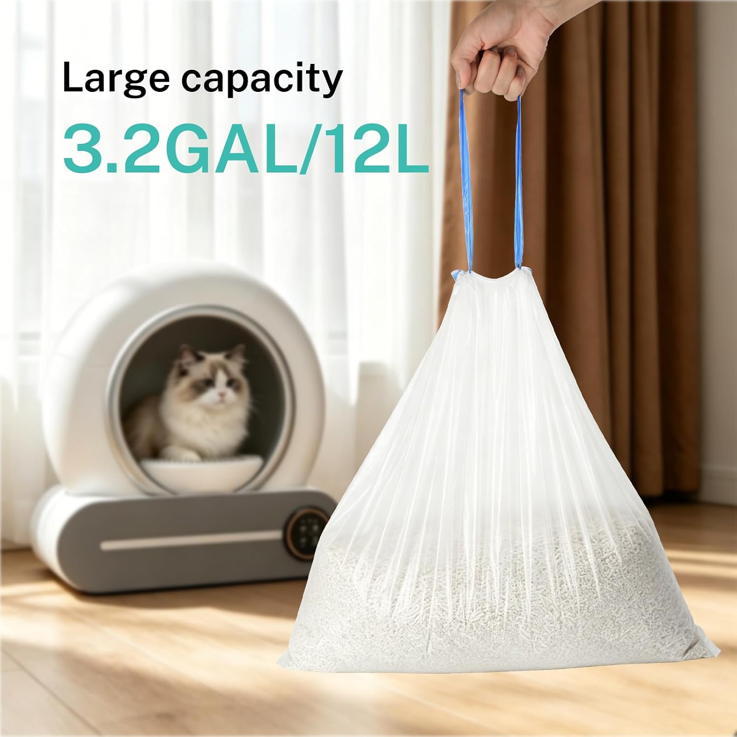 Detalle 2 de Cat Litter Box Liners, 17.7 x 17.7 Inches