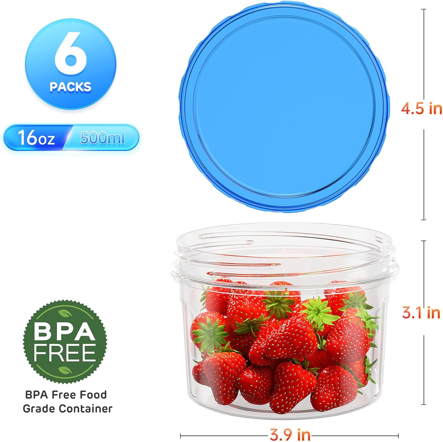 Thumbnail 1 de Freezer Storage Containers 16 oz meal prep containers 🥣