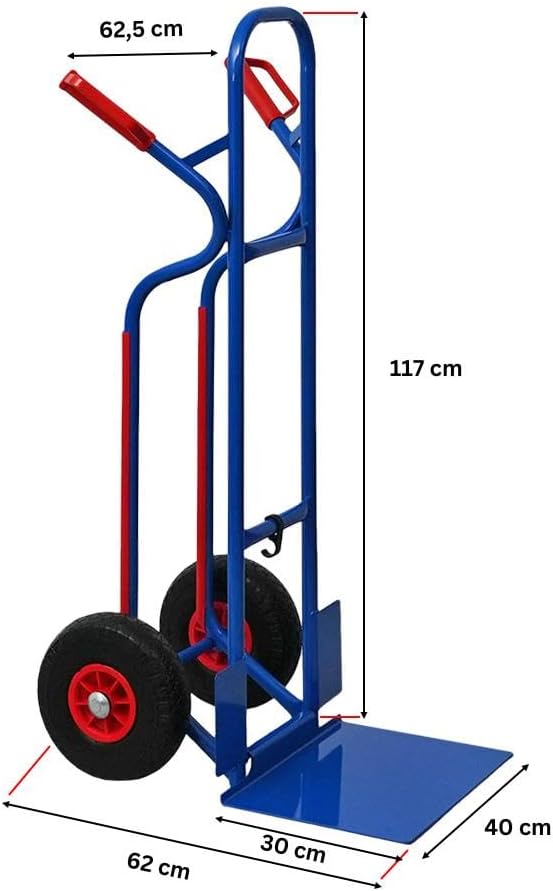 Detalle de PROREGAL Ragnar Sackkarre – XXL klappbare Schaufel, 250 kg Tragkraft, blau