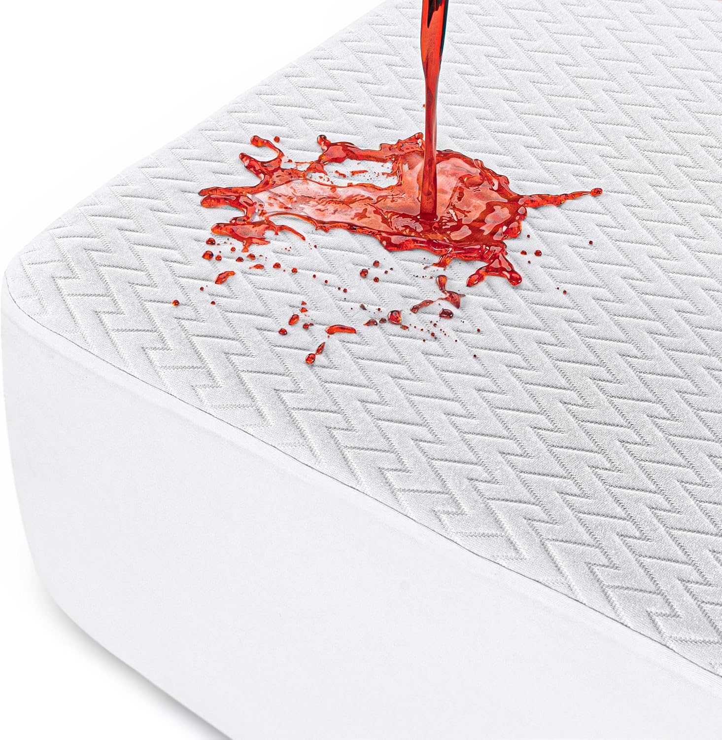 Detalle de Coprimaterasso Impermeabile Utopia Bedding 90 x 200 cm – Design Zigzag e Tessuto 3D Morbido