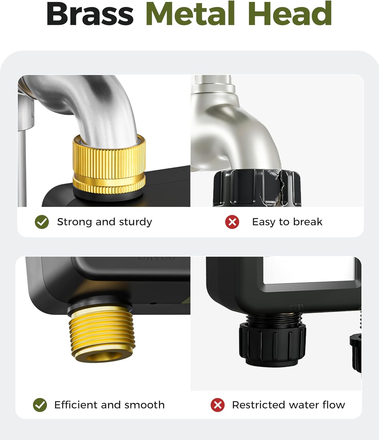 Thumbnail 2 de Diivoo Water Sprinkler Timer with Brass Inlet & Outlet – weekly irrigation with rain delay and manual watering