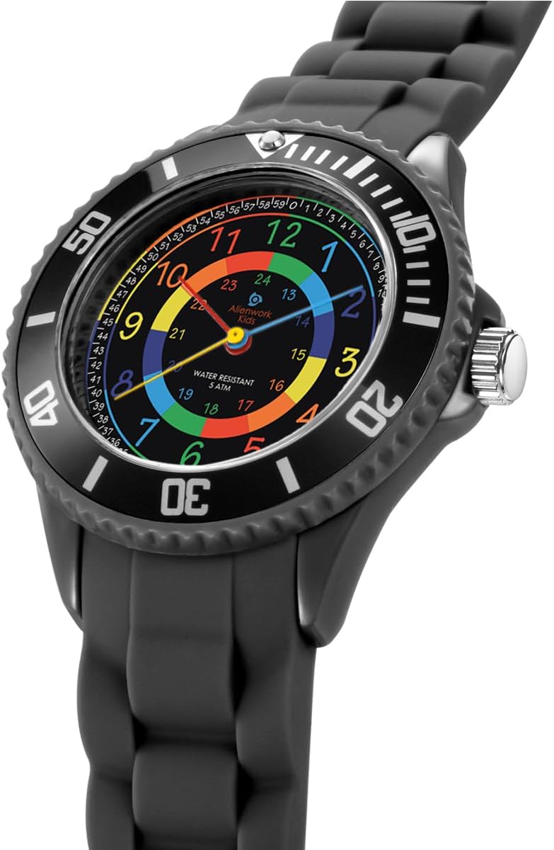 Detalle de Alienwork Kids Orologio di Apprendimento: lettura dell’ora facile e resistente per bambini