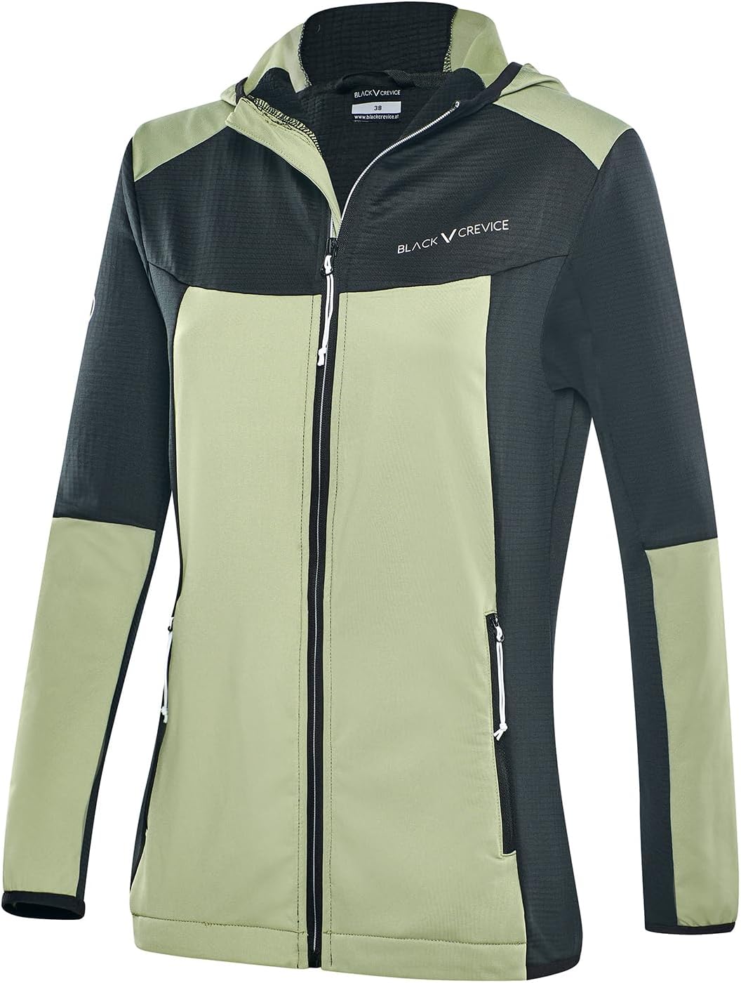 Detalle de Black Crevice Veste intermédiaire pour femme – Veste polaire légère, stretch et respirante