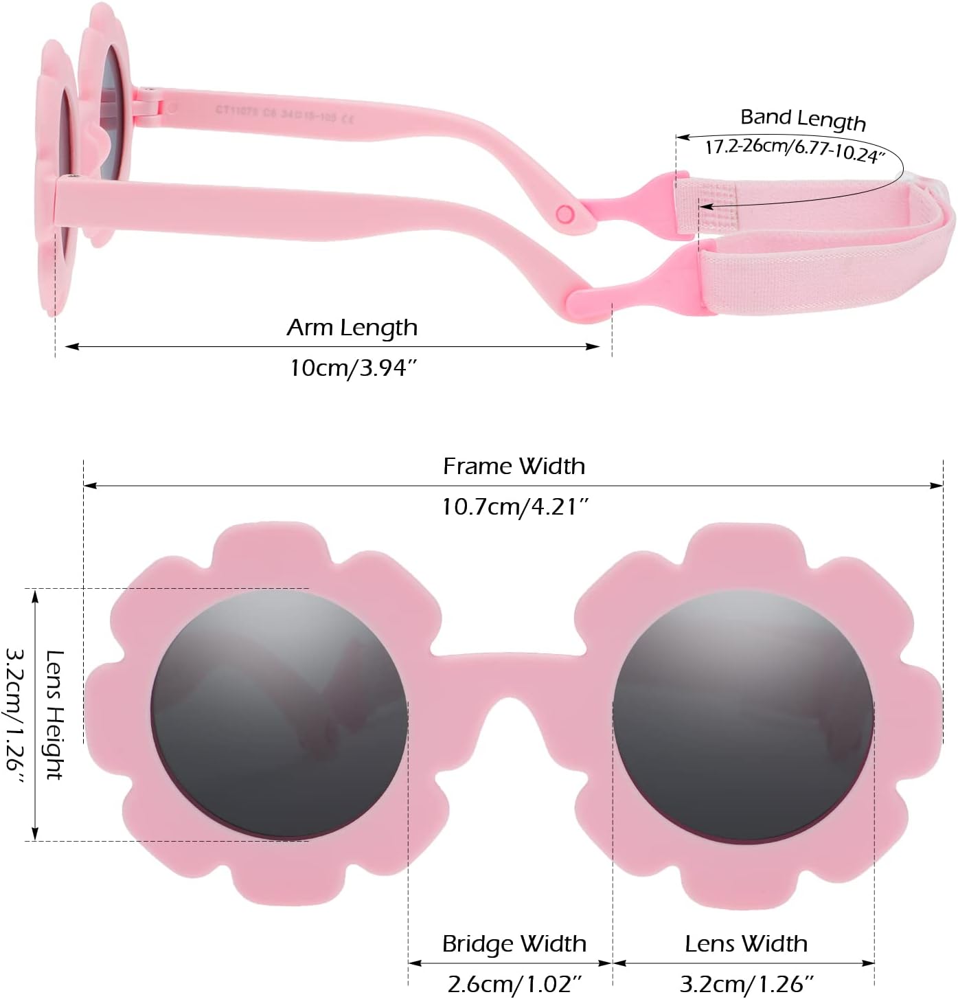 Thumbnail 2 de Hifot baby sunglasses with strap – cute flower polarised sunglasses with UV400 protection (0–24 months)