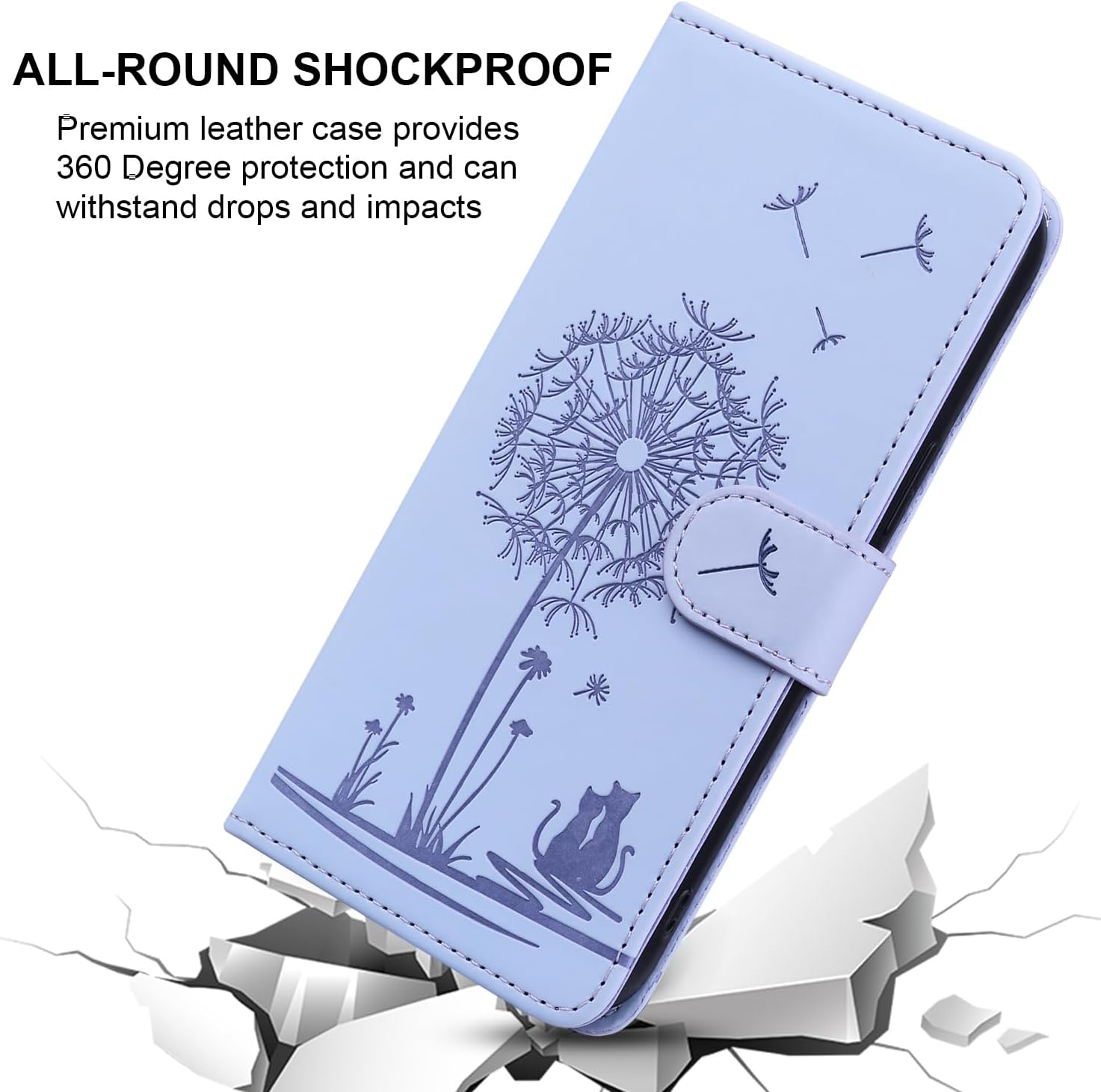 Detalle de Nbziyoo Flip Wallet Hülle für Samsung Galaxy S25 Plus / S24 Plus – Lila, Kartenfach, Magnetverschluss, Standfunktion