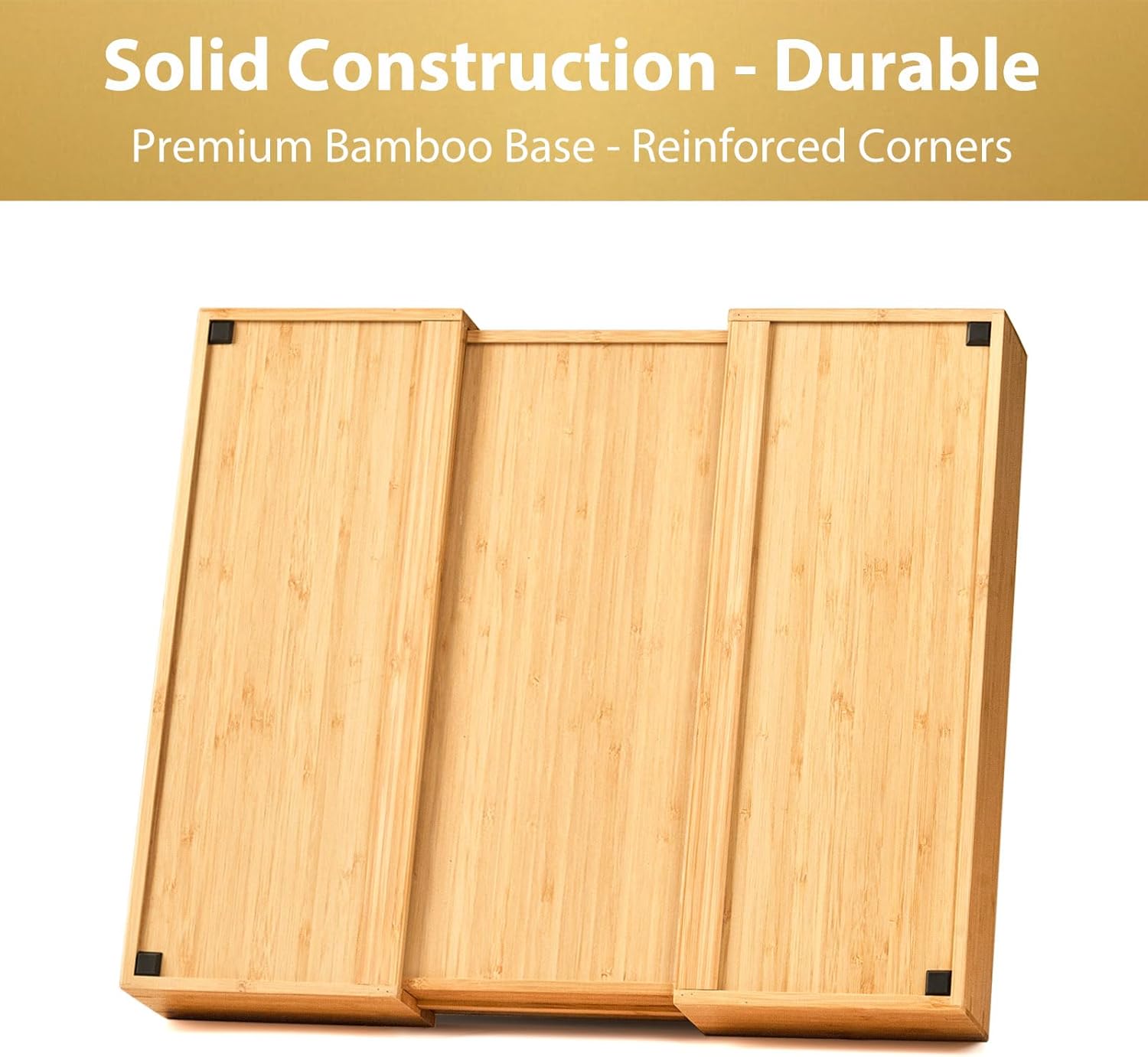 Thumbnail 3 de Umilife Large Expandable Bamboo Cutlery Tray 2.5"