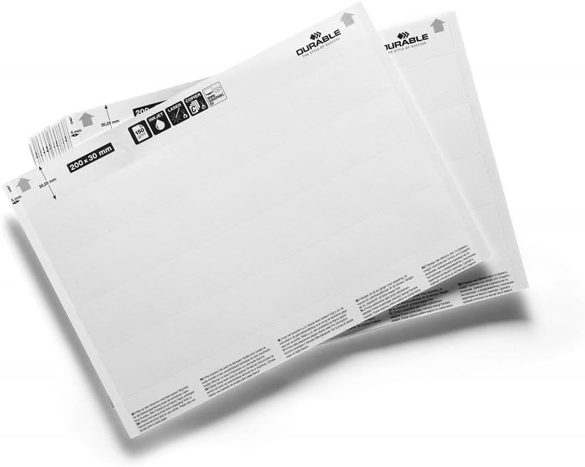 Thumbnail 4 de Durable Einsteckschilder Label Refill weiß für 200×40 mm (60 Schilder) – kompatibel u. a. mit SCANFIX/LABELFIX