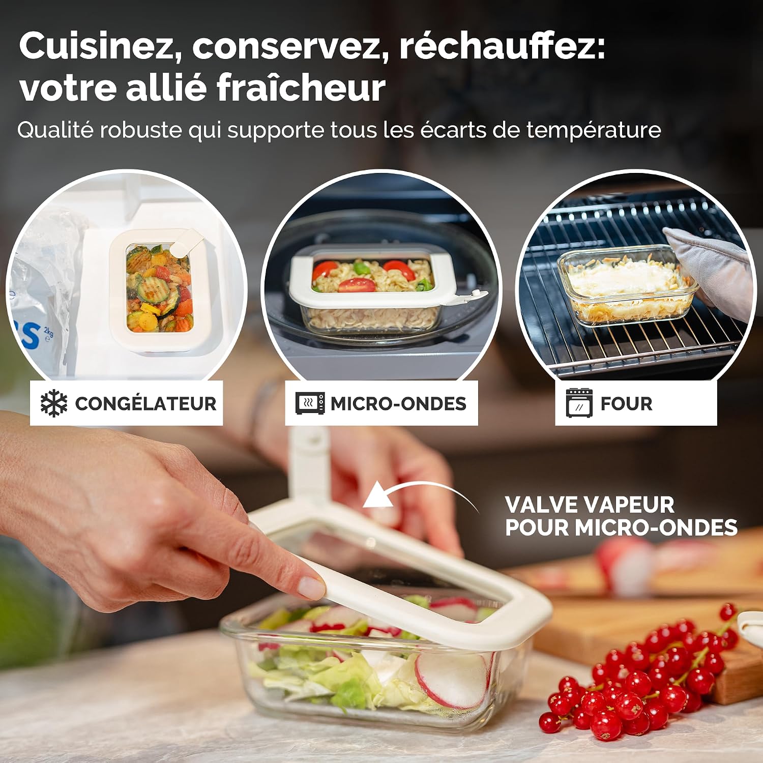 Detalle de Dalena Home Cabanyal voorraadpotten 4 x 370 ml in borosilicaatglas