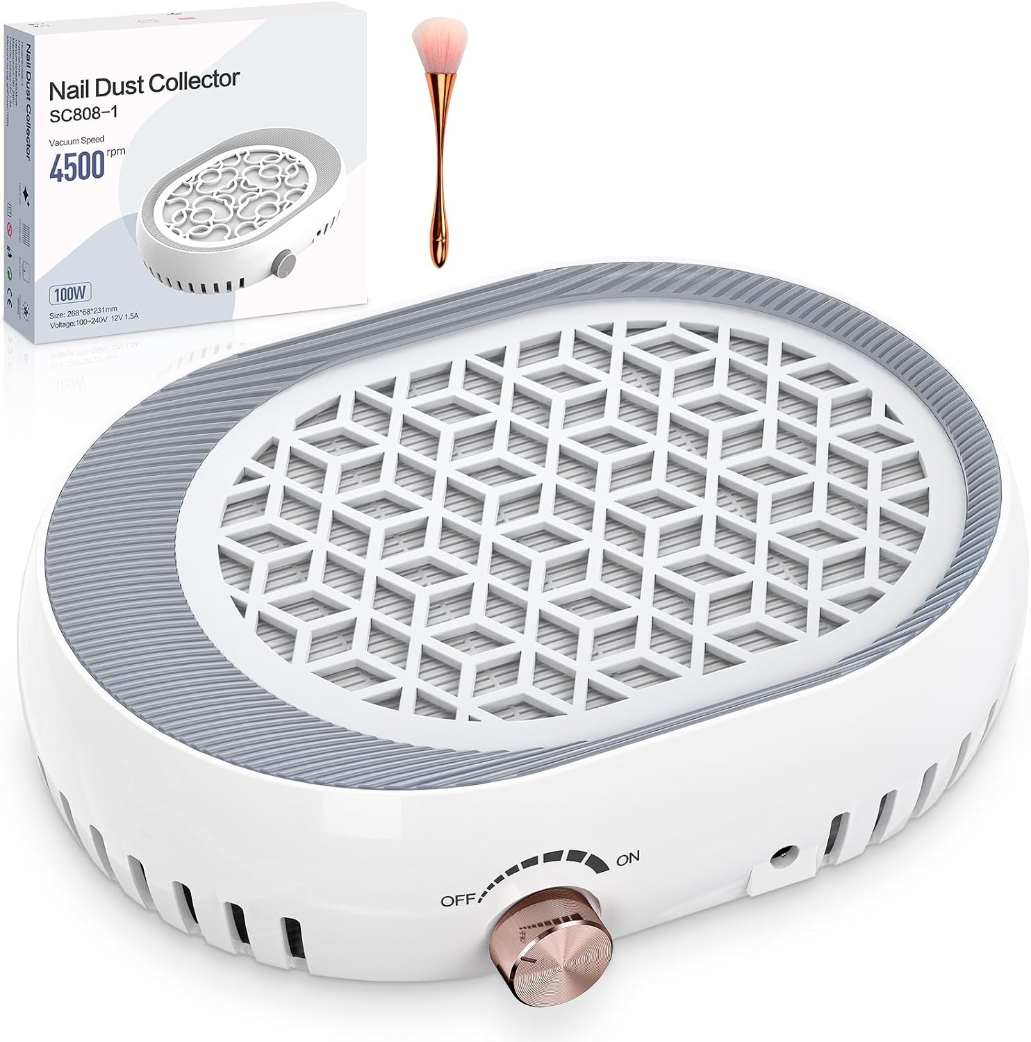Detalle de Aspirateur Ongles Professionnel 4500 RPM – Aspirateur Poussière Ongles Portable pour Salon et Maison