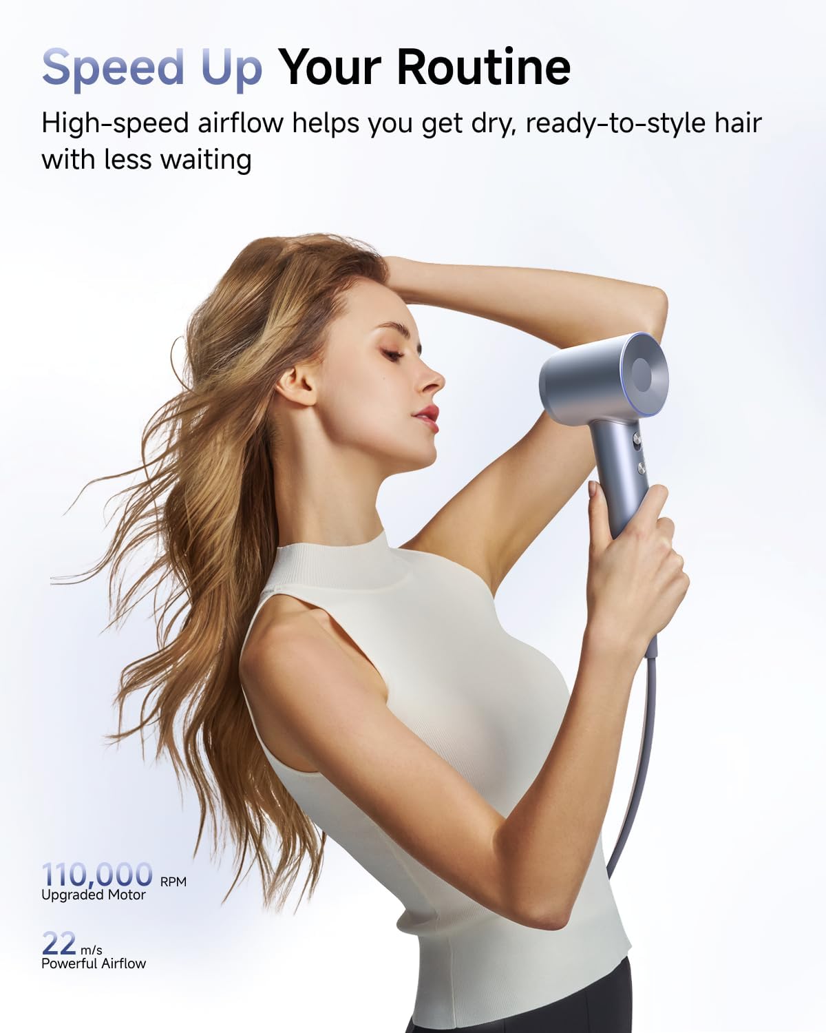 Detalle de Laifen Swift Special Hair Dryer: High-Speed 110k RPM Brushless Power for Fast, Frizz-Free Drying