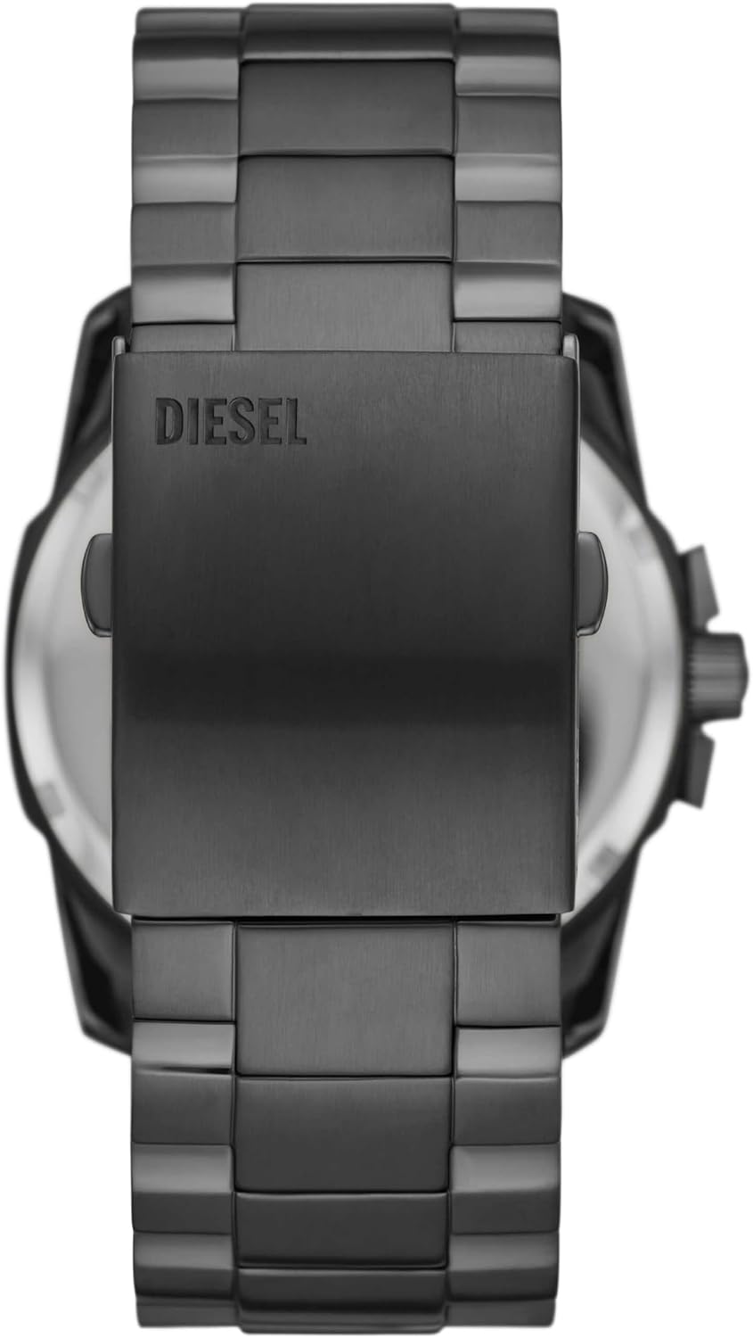 Detalle de Diesel Master Chief Dreizeiger Herrenuhr mit Lederarmband (46 mm) – Quarz, Chronographenanzeige