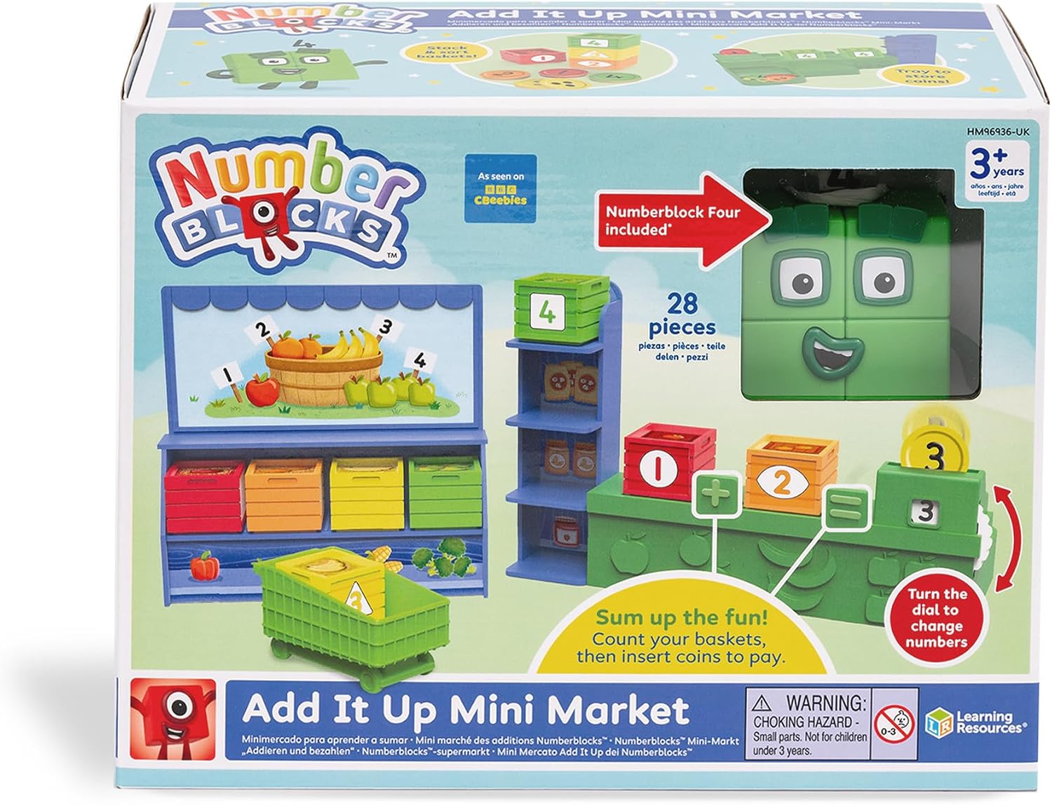 Detalle 2 de Learning Resources Numberblock Vier – Verkaufs- und Zählspaß für Kinder ab 3 Jahren