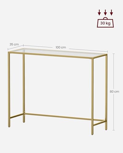 Detalle de VASAGLE LGT26G Mesa de Consola con Tablero de Vidrio