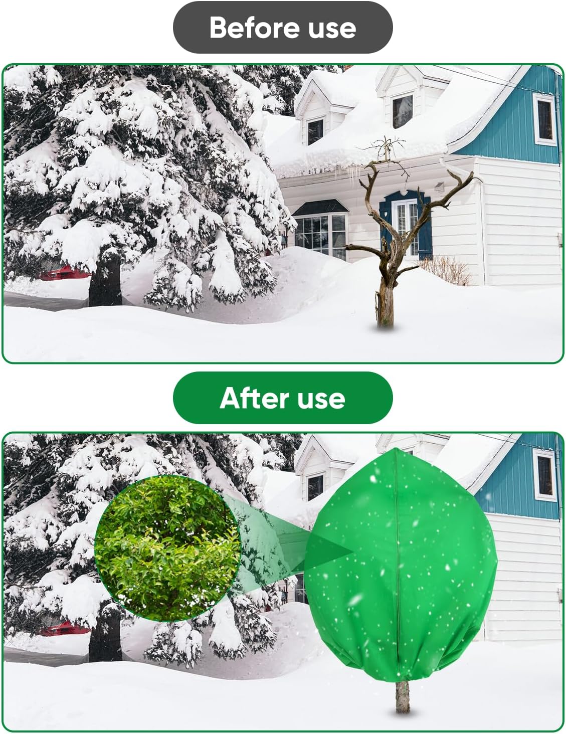 Detalle 1 de LCHUANG Plant Covers Green 2, 4-Pack Frost Covers, 3.2 oz/yd²