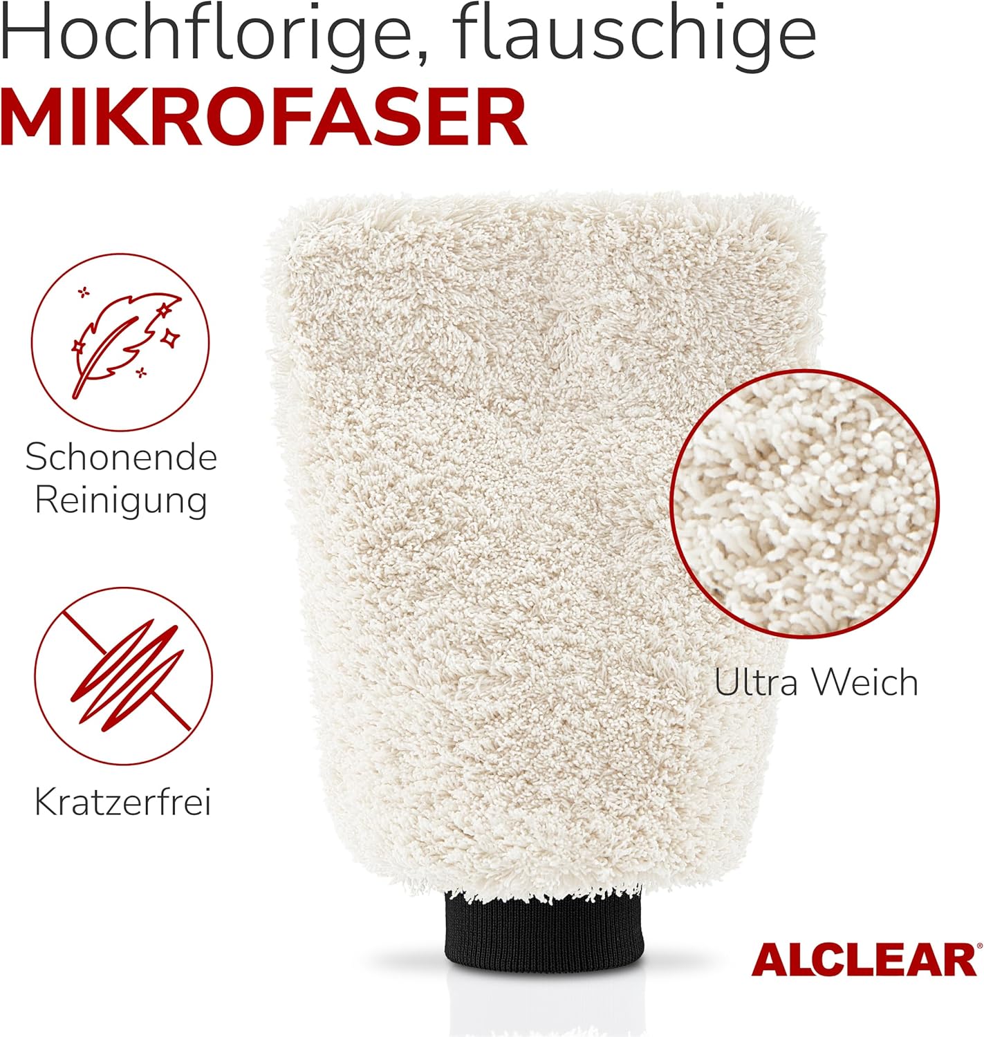 Thumbnail 1 de ALCLEAR Mikrofaser Autowaschhandschuh 27x17 cm – schonende, saugfähige Reinigung ohne Kratzer