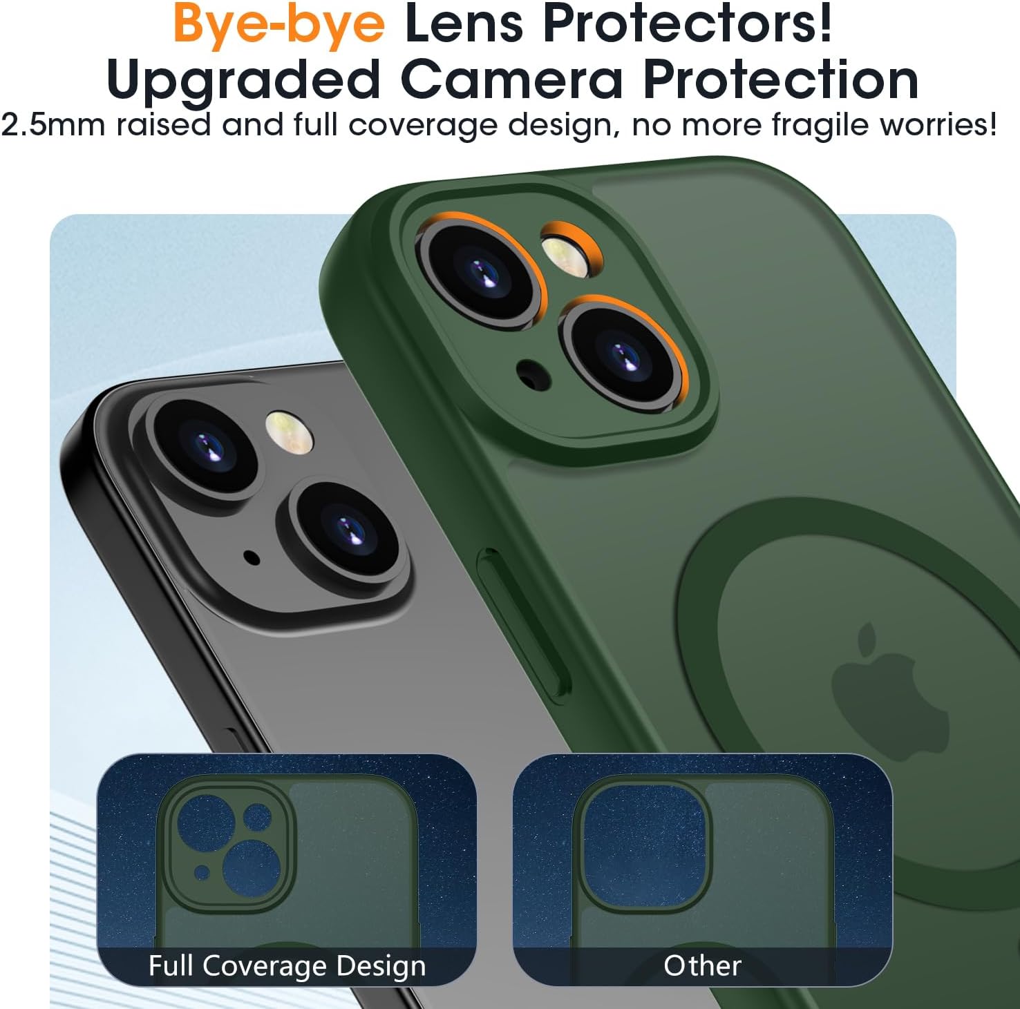 Detalle de ORDA Magnetic Case for iPhone 15 with MagSafe — Full Camera Protection, Slim Matte Finish