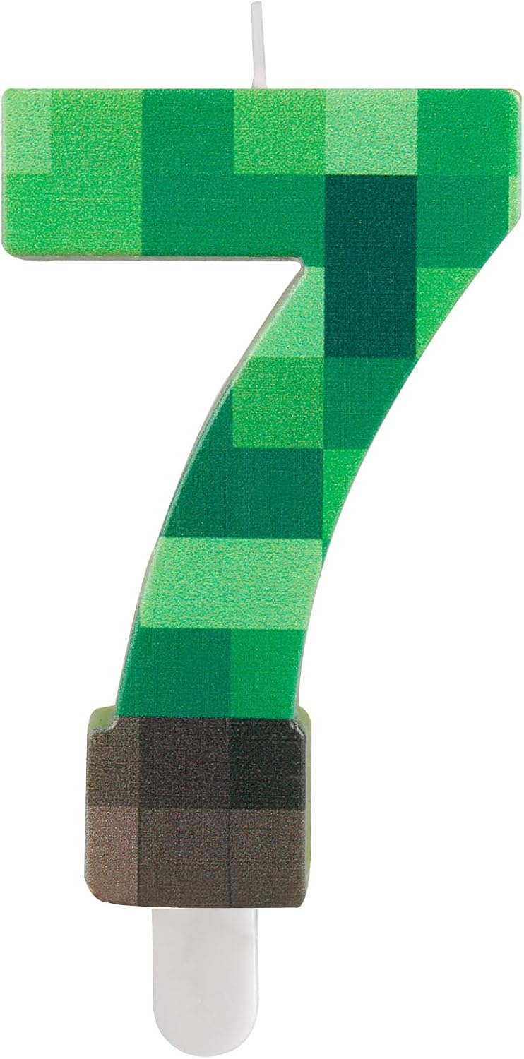 Thumbnail 5 de Yiran Numbe 10th Birthday Candles: Green Video Game Themed Number 10 Candle