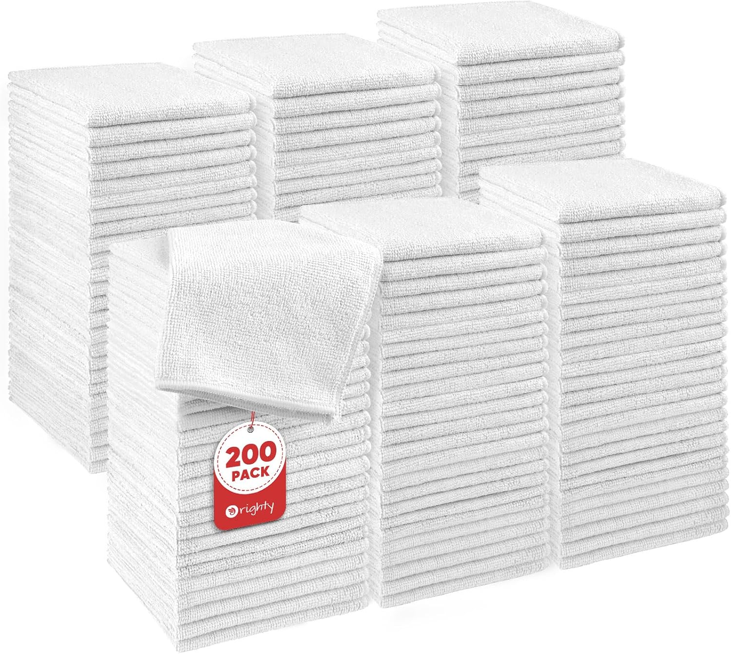 Detalle de Orighty Washcloths Bulk (200 Pack): Ultra-Absorbent Microfiber Face Towels, 12x12 Inches