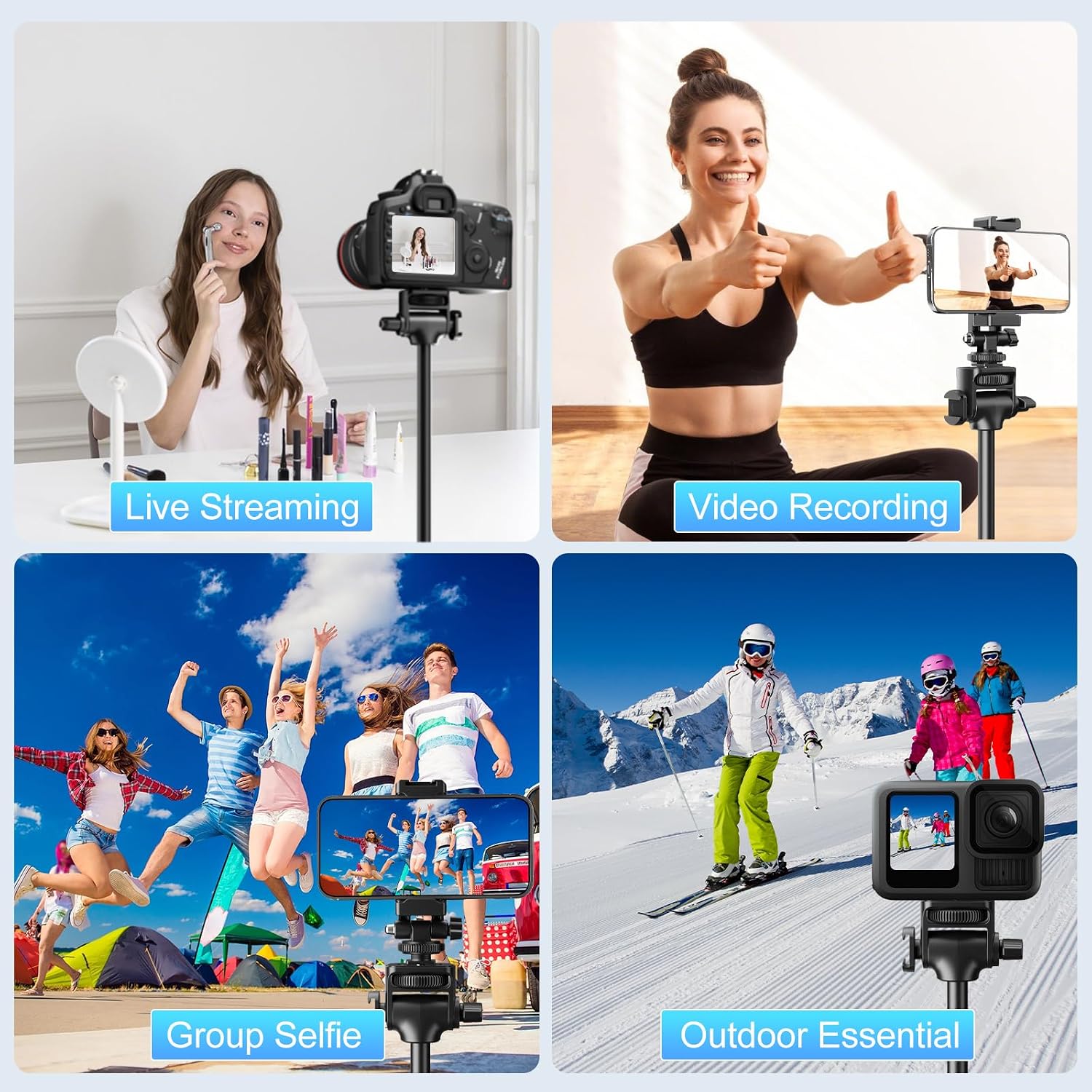 Thumbnail 5 de Fugetek 62" Professional Cell Phone Tripod 62