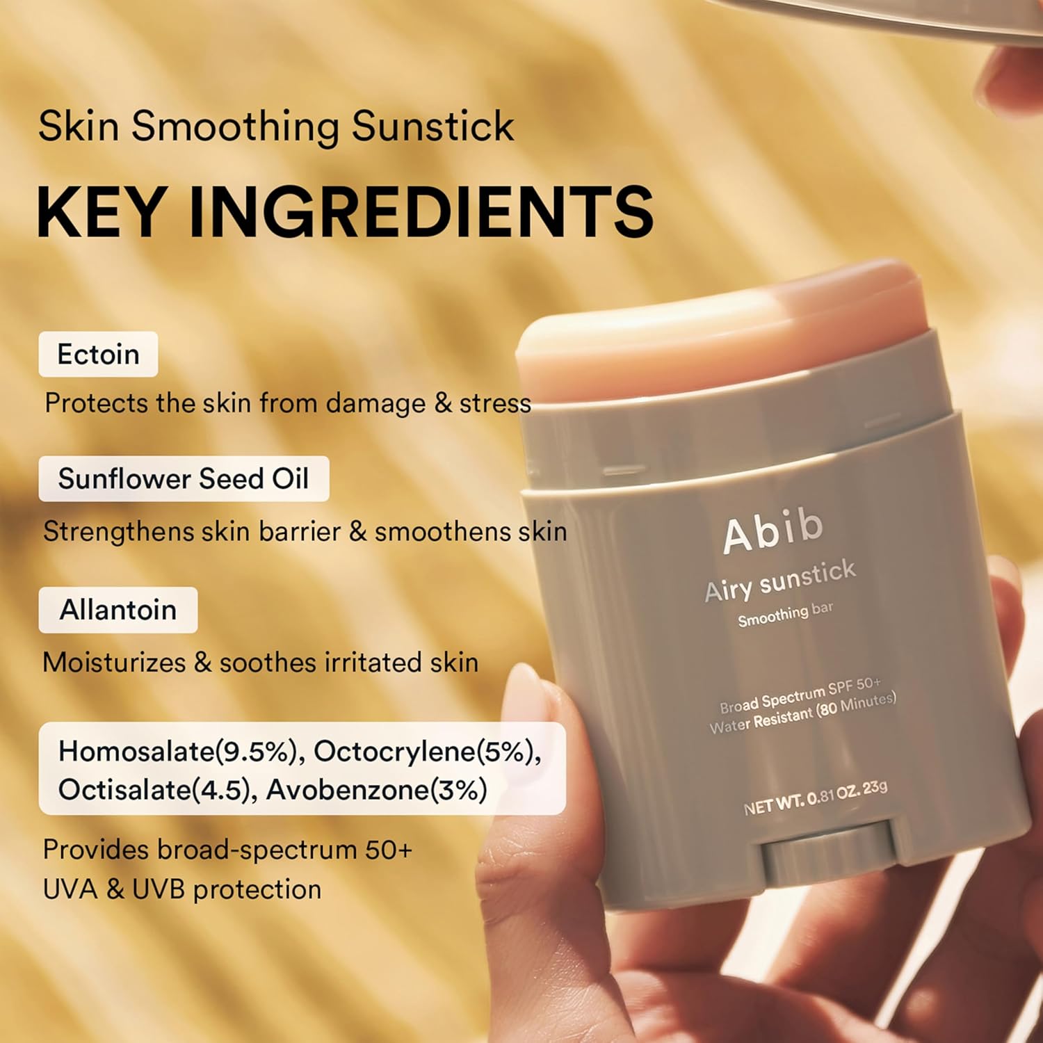 Detalle de Abib Airy Sunstick Broad Spectrum SPF50+ sunscreen stick