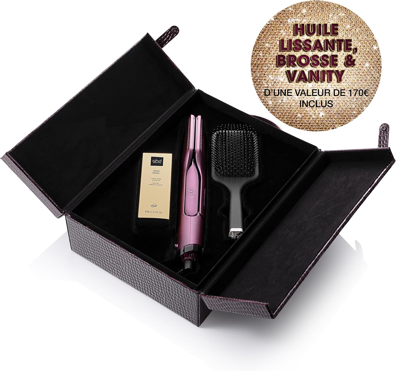 Detalle 2 de ghd Duet Style 2-en-1: Coffret Lisseur séchant (Bordeaux) — Cheveux secs et lisses en un seul geste