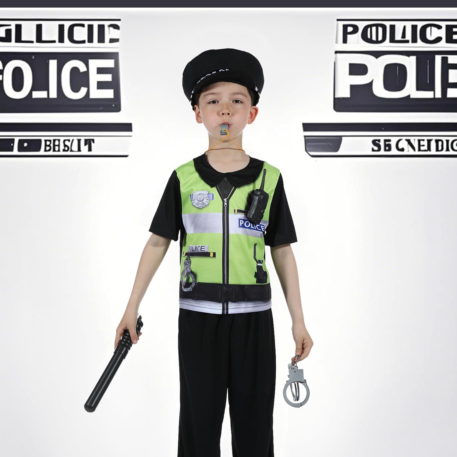 Thumbnail 2 de Sincere Party Kids Police Officer Costume – 7pc Dress-Up Set for Years 2–10