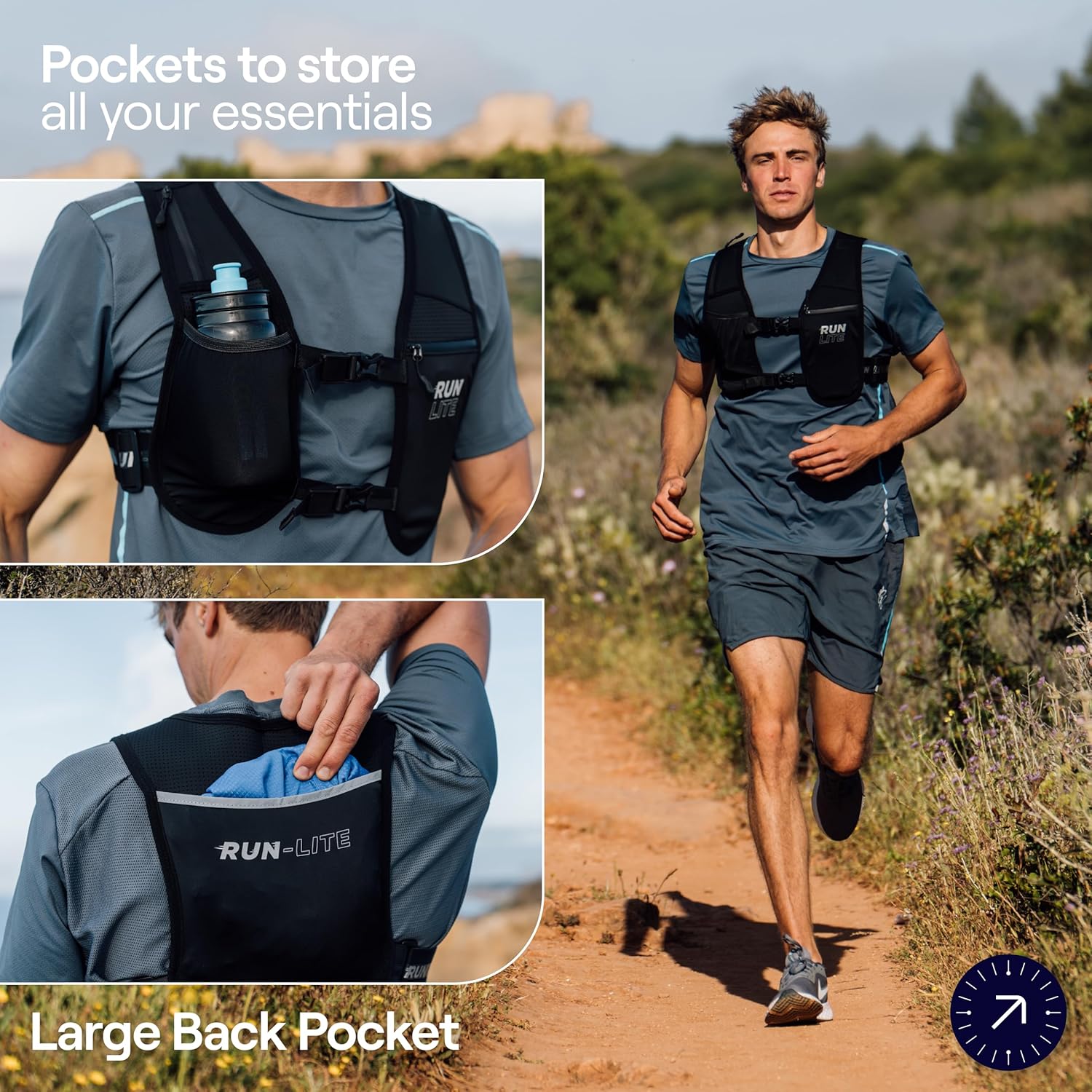 Thumbnail 2 de Gilet Running Unisex con Porta Cellulare Impermeabile – 5 Tasche, Leggero e Riflettente