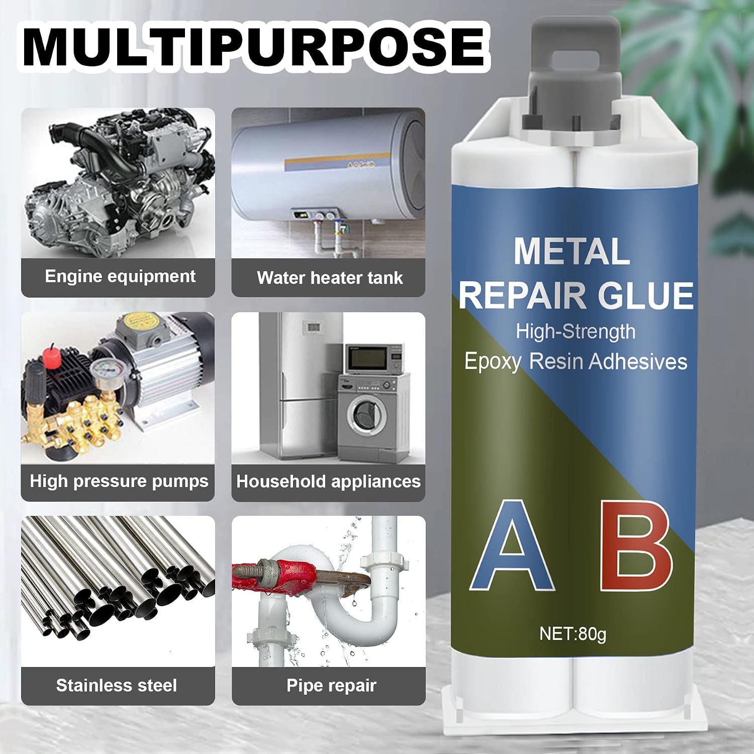 Detalle de WAN2TLK Metal Repair Epoxy Adhesive, Heat-Resistant, Two-Piece Kit