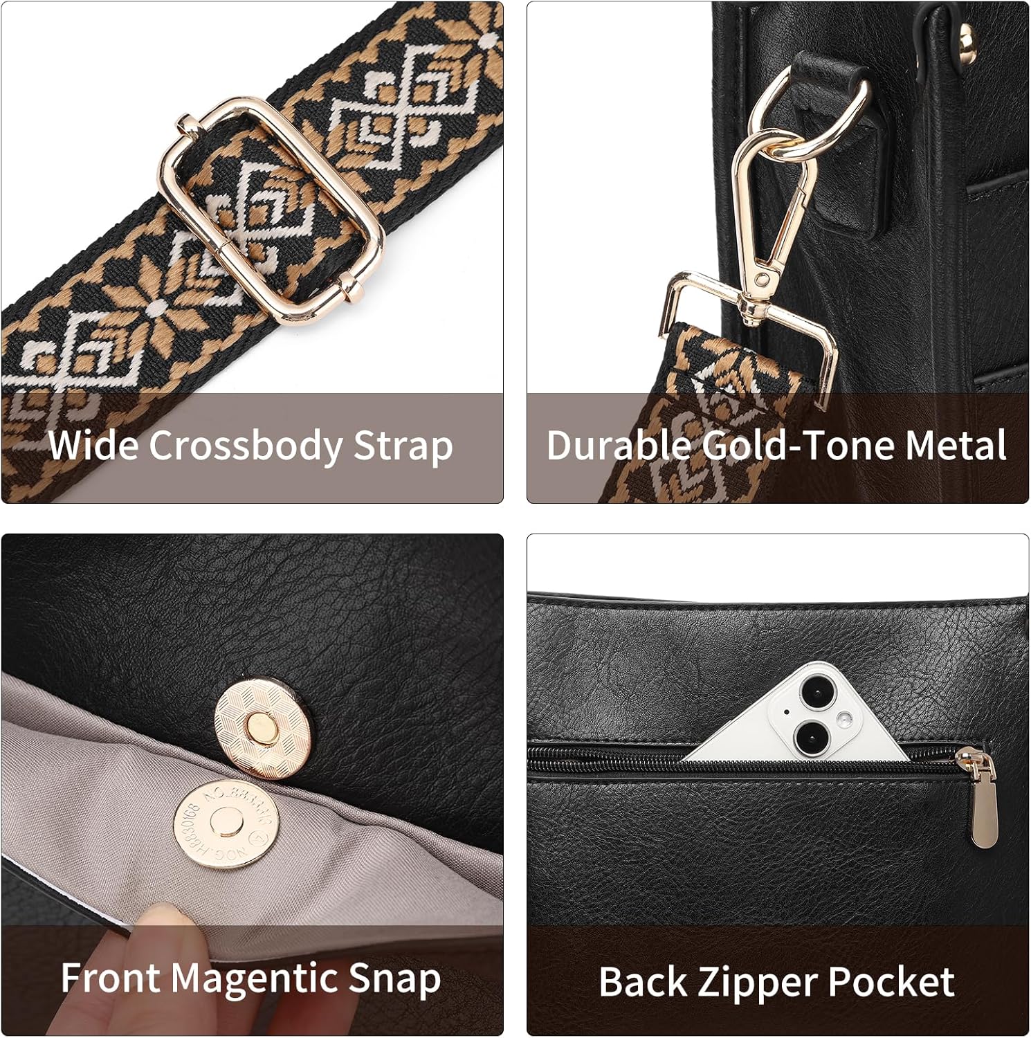 Thumbnail 3 de SENDEFN Crossbody Bags for Women: Vegan Leather Hobo with Wide Adjustable Strap