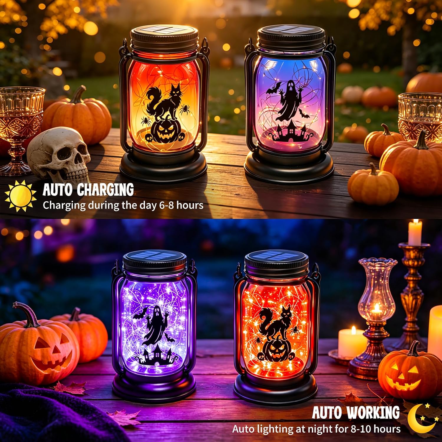 Detalle 2 de Halloween Solar Lanterns Glass